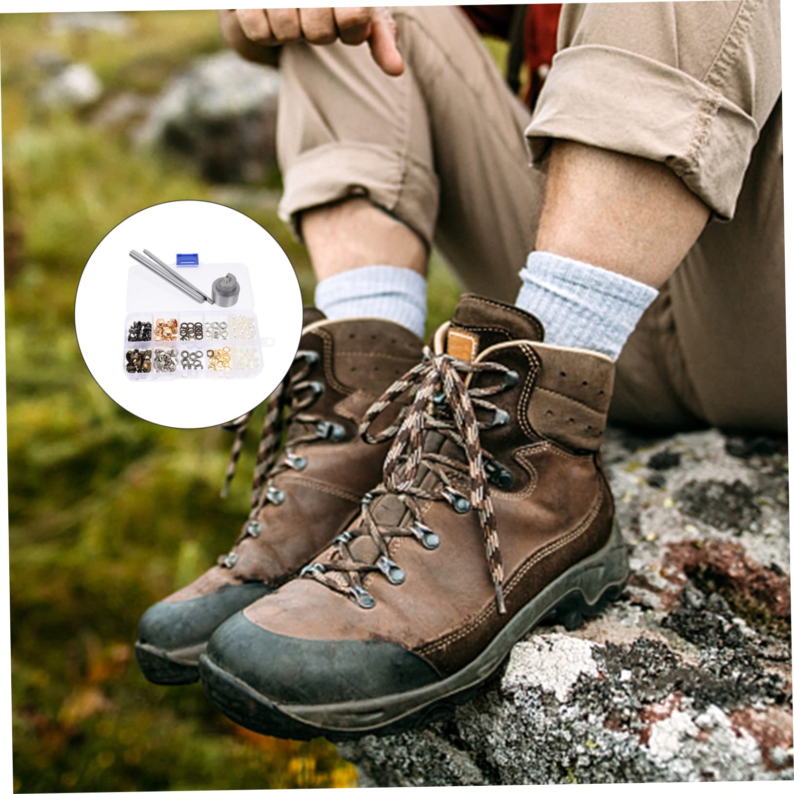 Angoily U Förmige Schnürsenkelhaken aus Reinem Kupfer Runde Boot Haken Langlebige Reparaturschnallen für Wanderschuhe Installieren Leicht und Tragbar DIY Schuhzubehör