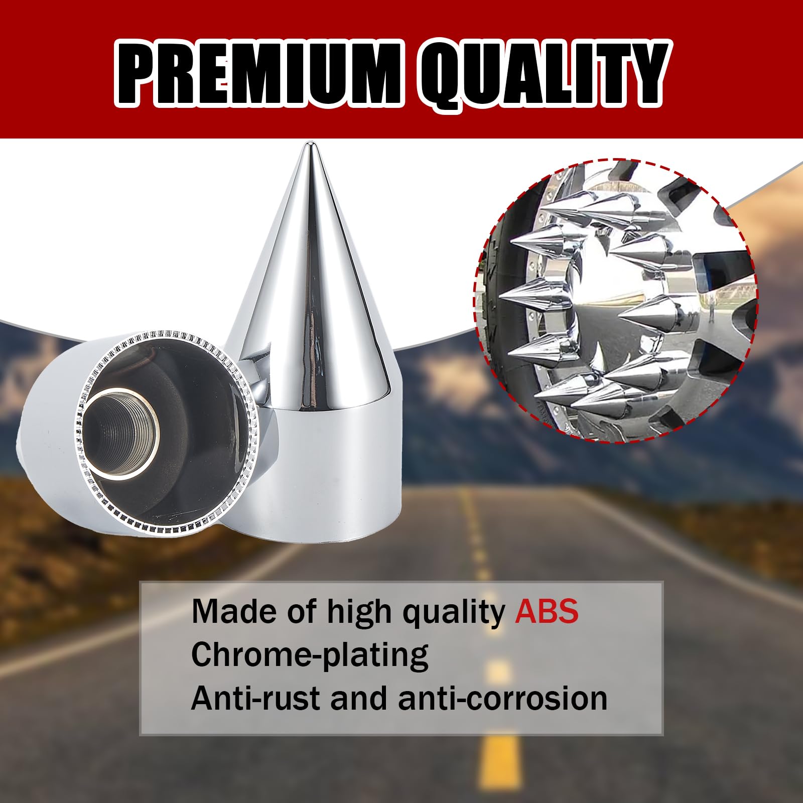 Couvercle D'écrou De Cosse à Pointes Filetées Chromées De