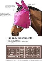 Vista 19 de Harrison Howard Máscara de mosca de caballo, media cara con orejas, color menta, talla pequeña