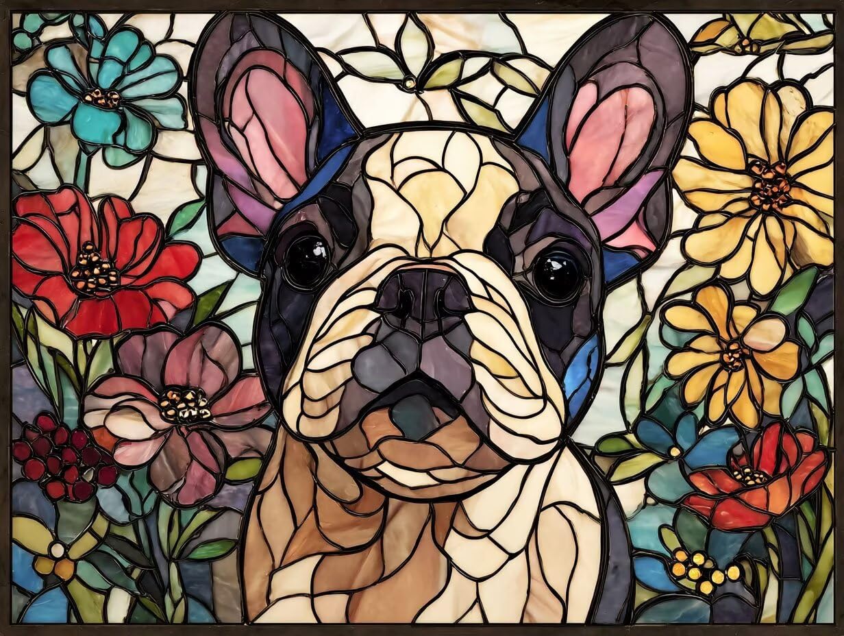 Malen Nach Zahlen Erwachsene DIY Komplettset - Hochwertige Acrylfarben & Leinwand - Entspannendes Kunsthandwerk für Anfänger & Fortgeschrittene - Ideales Home Deko - Hund Farbe Motiv (80x100cm) C-225