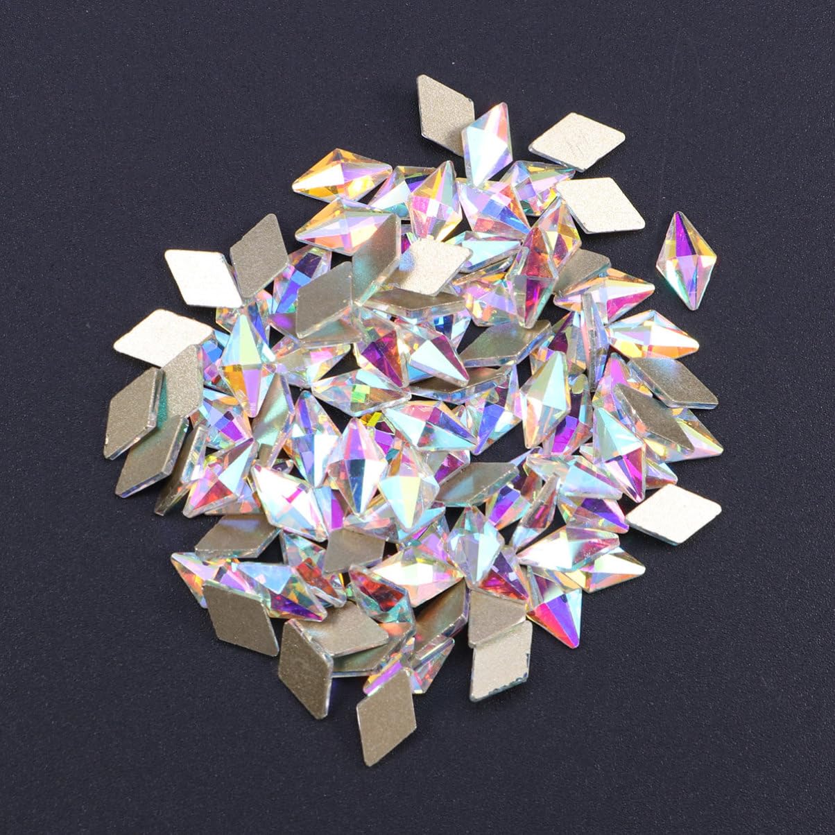 minkissy 300piezas Imitación De Cristales Para Uñas Gemas Forma De Rombo De Accesorios Brillantes Para Arte De Uñas Manualidades y Decoración De Teléfonos