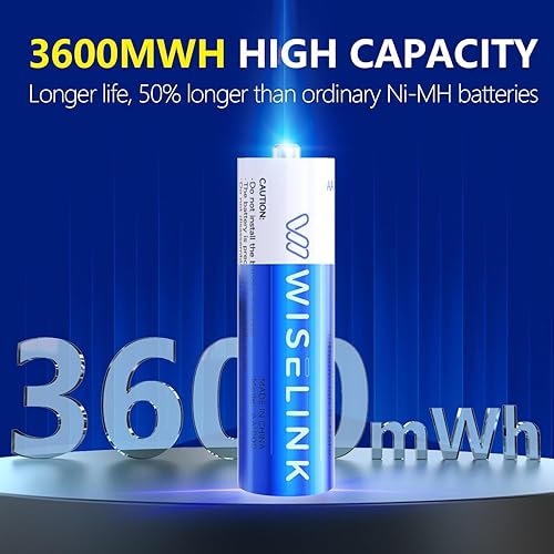 Miniatura 3 de Batería de iones de litio recargable AA de 1.5 V 8 piezas con cargador para baterías recargables AA NiMH y litio