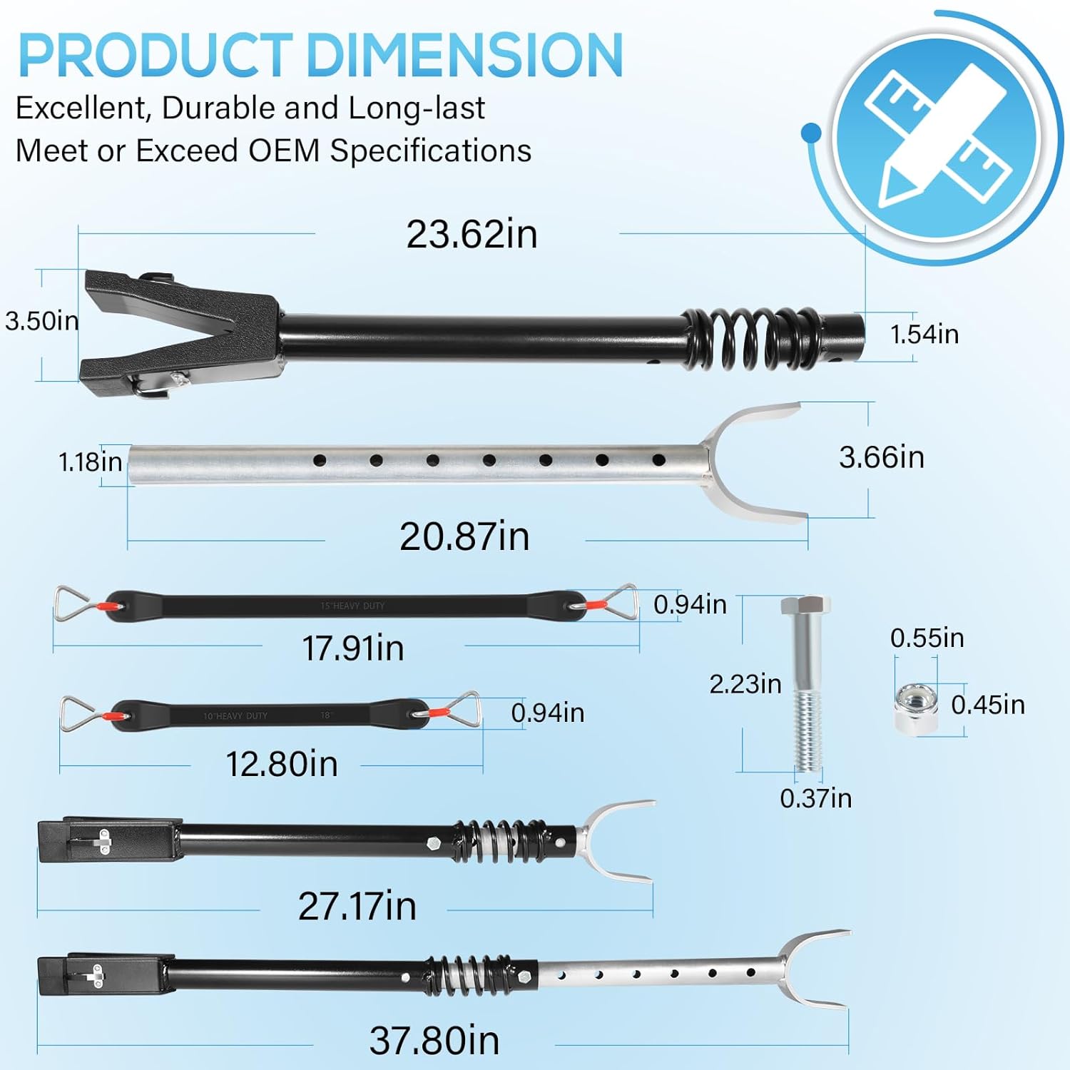 Heavy-Duty Boat Motor Support Bracket for Outboard Motors Up to 150HP Adjustable from 20.27" to 30.7" Transom Saver with Shock Absorption for Boat Trailers