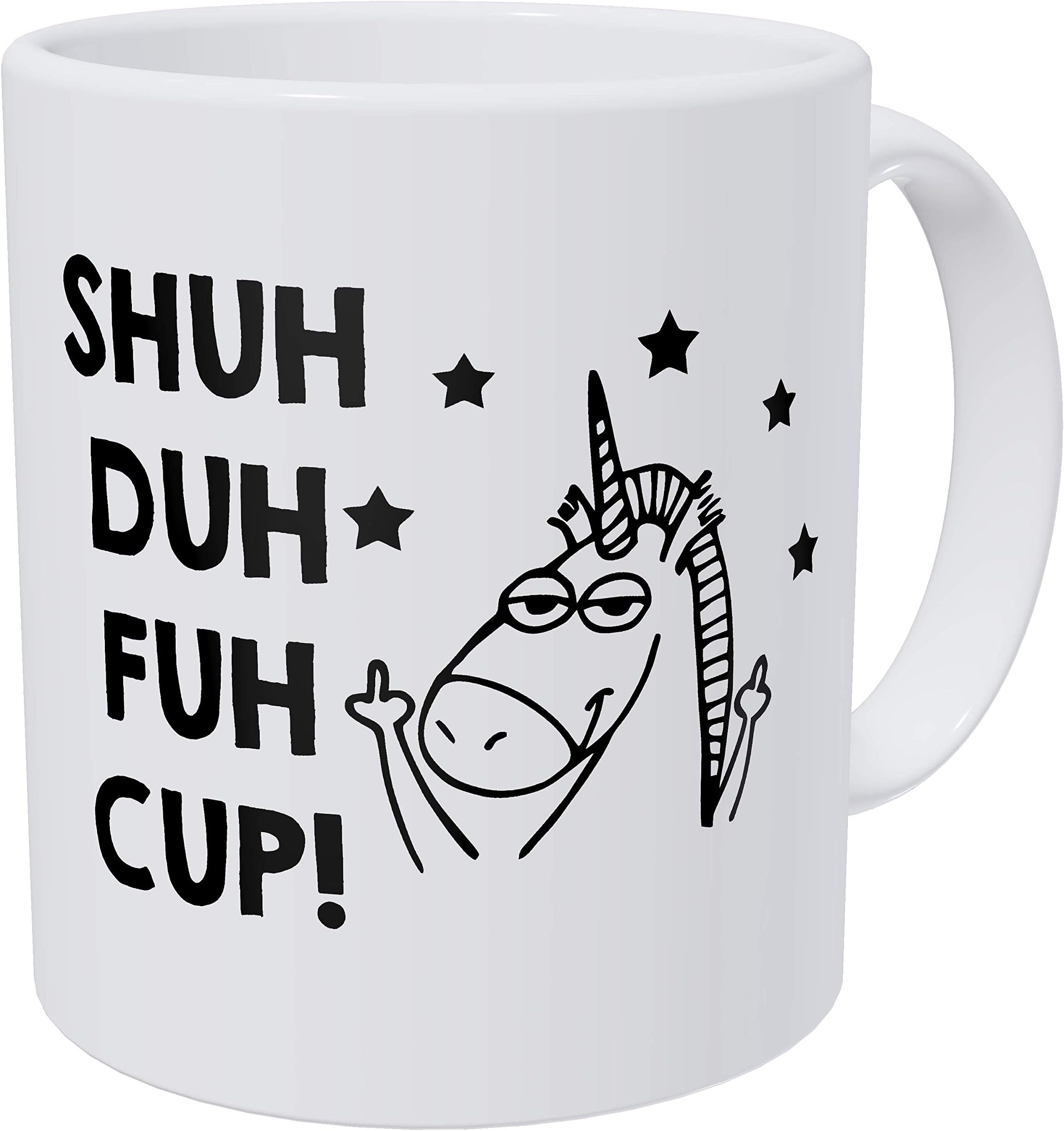 Unicorn Gifts Shu Duh Fuh Cup. Stars. Funny Coffee Mug 11 Ounces Inspirational And Motivational