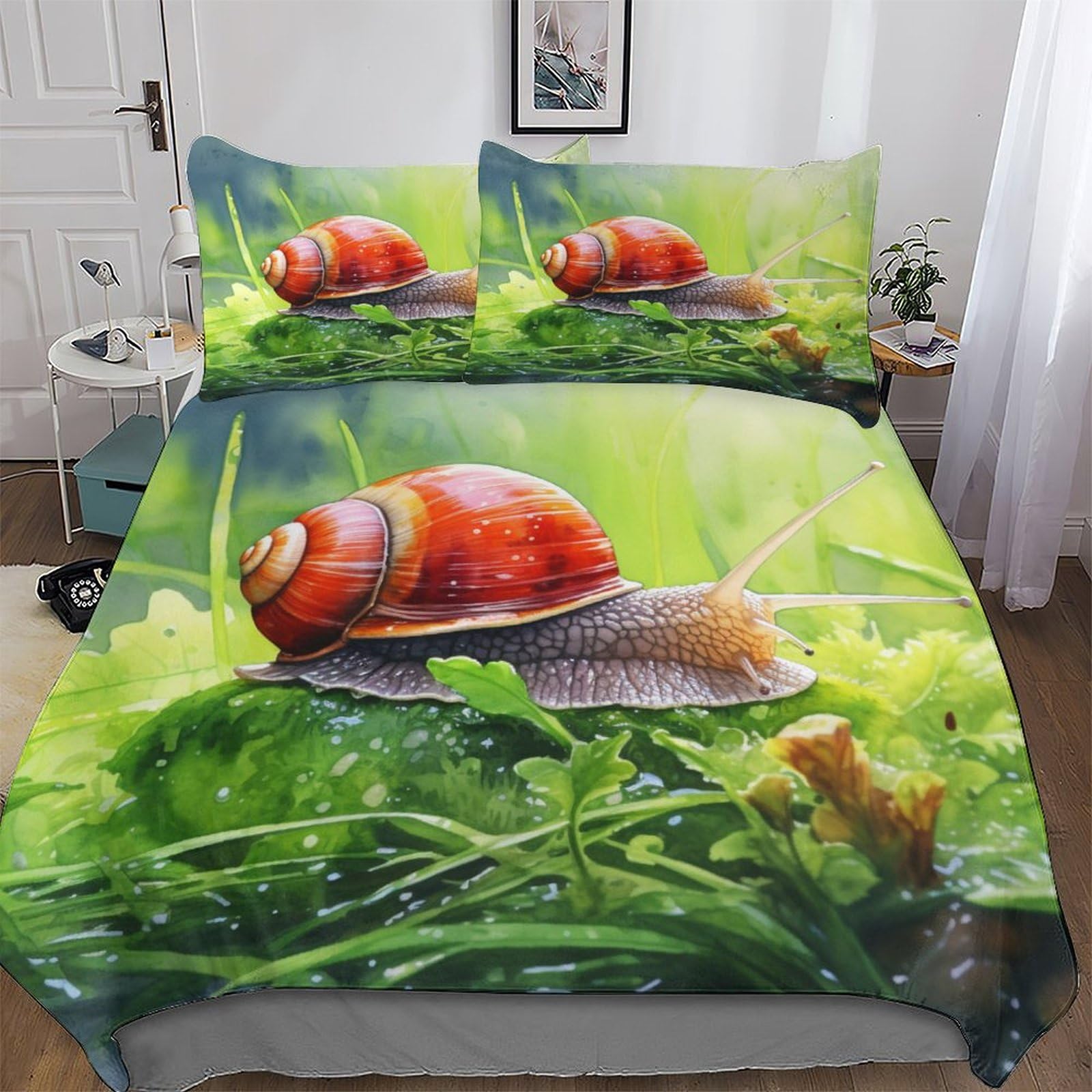 Parure de lit escargots king size 220x240cm confort haut de gamme