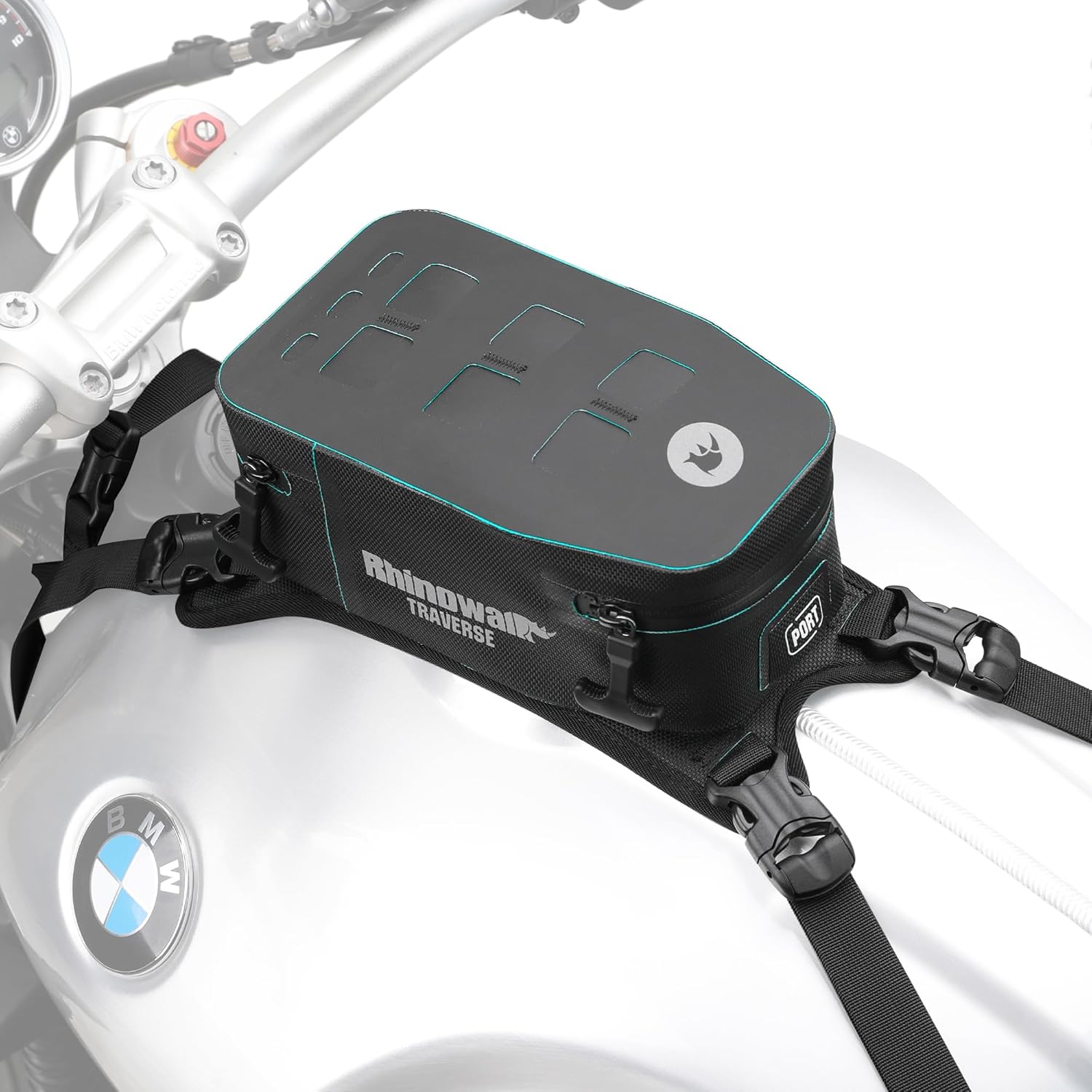 Rhinowalk Motorcycle Tank Bag Waterproof Hard Shell Expandable 2L Seat Storage Bag Luggage Bag Backpack