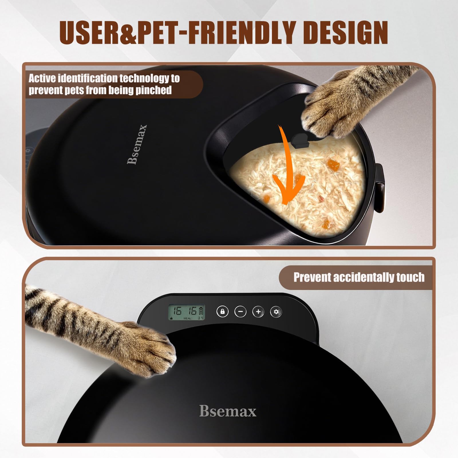 Comedero automático de alimentos húmedos para gatos, perros, dispensador de alimentos frescos con 4 comidas, con 2 paquetes de hielo, pequeños comederos para mascotas, para gatitos, cachorros, gatos