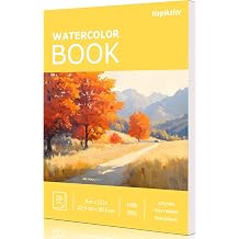Watercolor Paper Pad 9x12, 140lb/300gsm Cold Press Drawing Paper, 20 Sheets Acid-Free Artist Sketchbook for Wet Media, Gouache & Acrylic, Double Sided Painting Paper Yellow Cover
