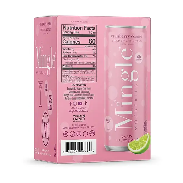 Mingle Non-Alcoholic Cosmo Mocktail 4pk Cans, 12 FZ 2
