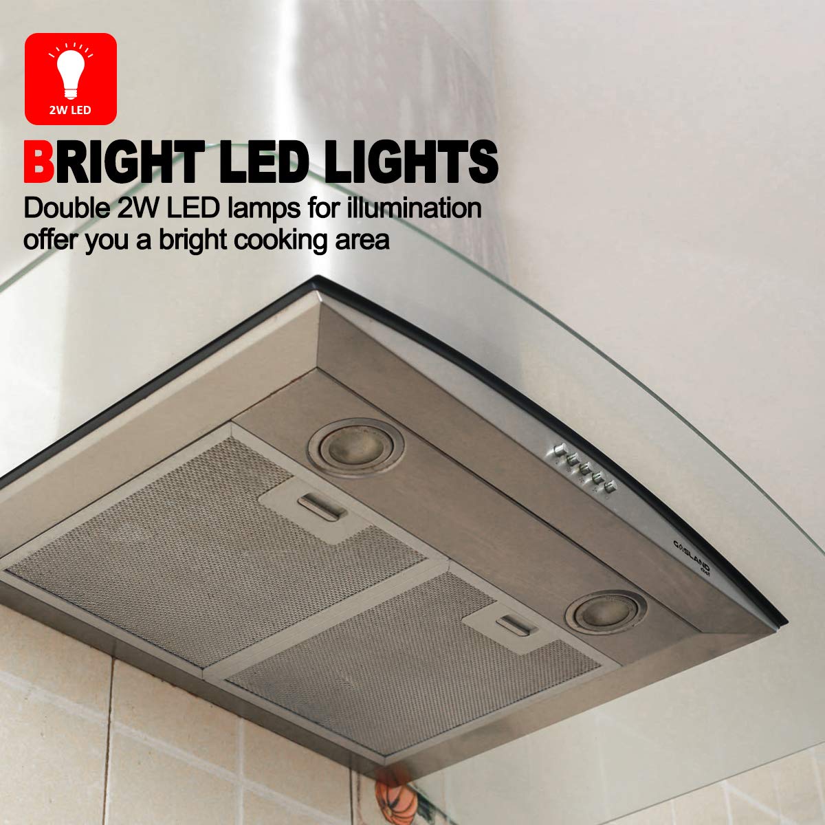 Buy 36" Range Hood, GASLAND Chef GR36SP Wall Mount Vent Hood with