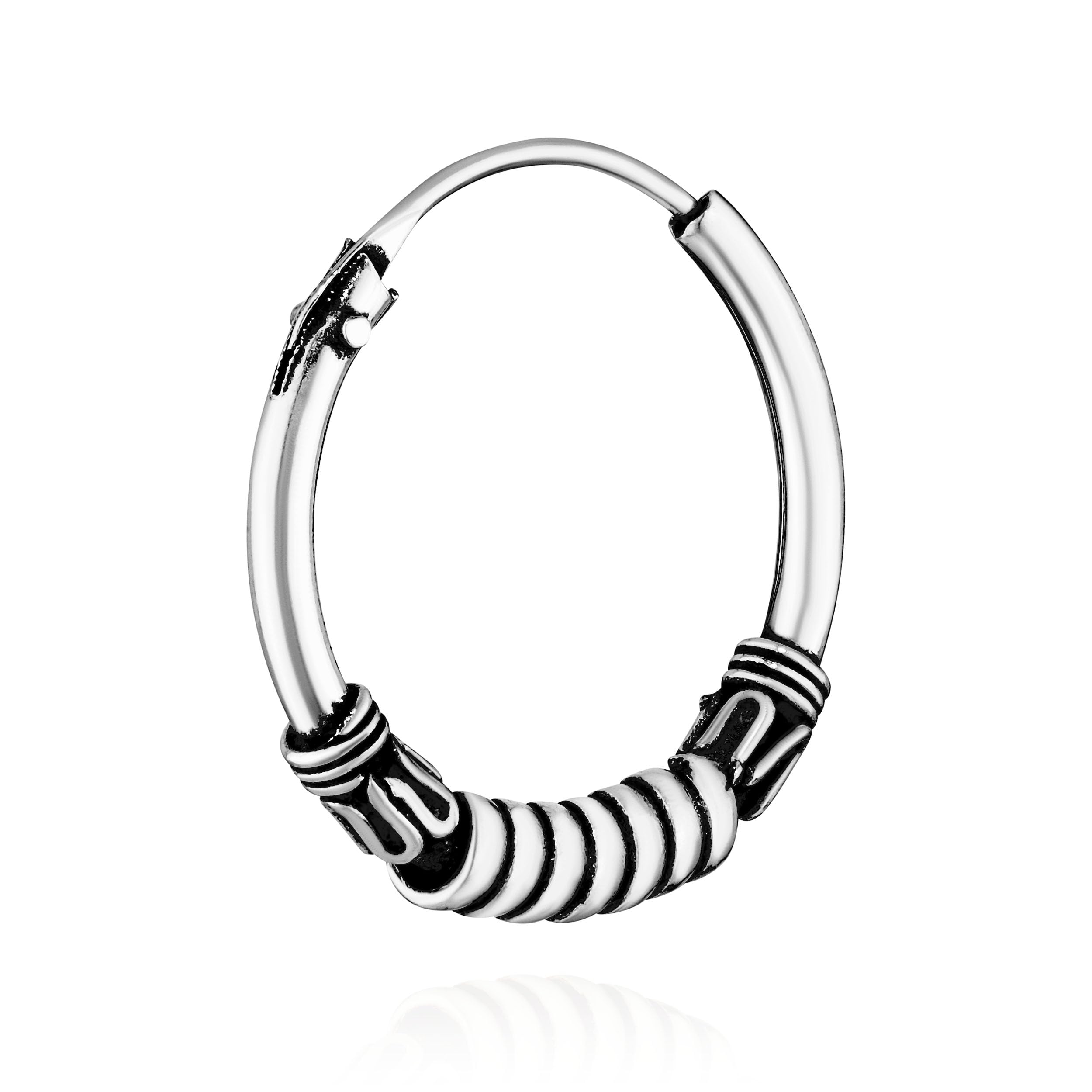 NKlaus Ohrring 925 Sterlingsilber Keltisch Gothic – Handgefertigter Creole, 15 Mm Durchmesser