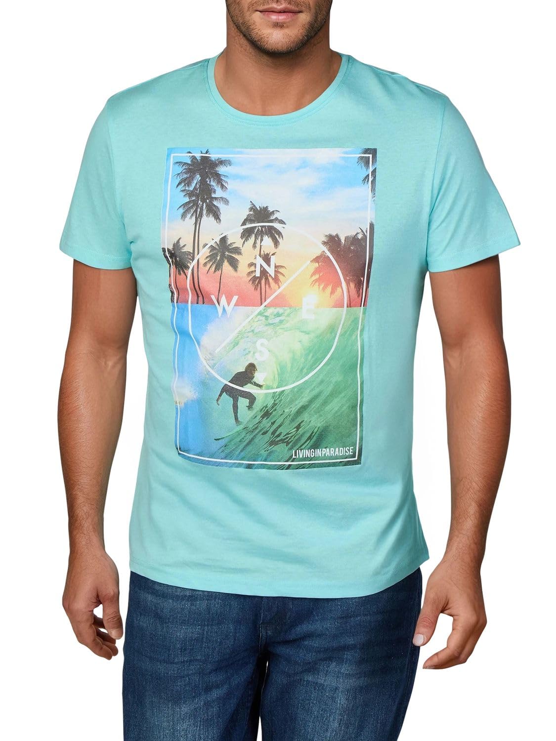 riverso RIVLukas Lot de 4 T-Shirt à Manches Courtes pour Homme Imprimé Animal S à 5XL - Multicolore - XXX-Large