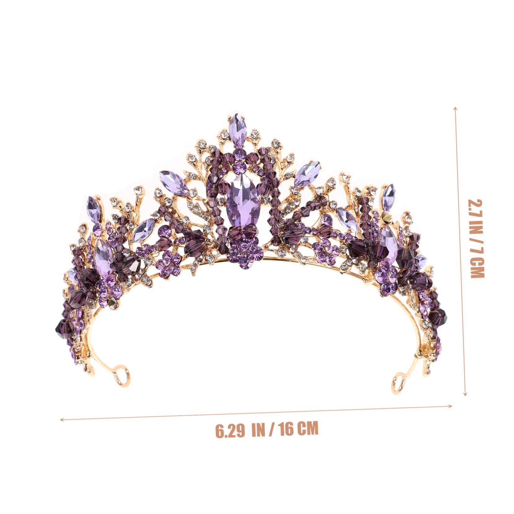 Tiaras de Cristal Violeta para Novia Tocado de Boda Accesorio de Decoración Cabello de Mujer Adecuado para Fiesta Graduación o Cumpleaños