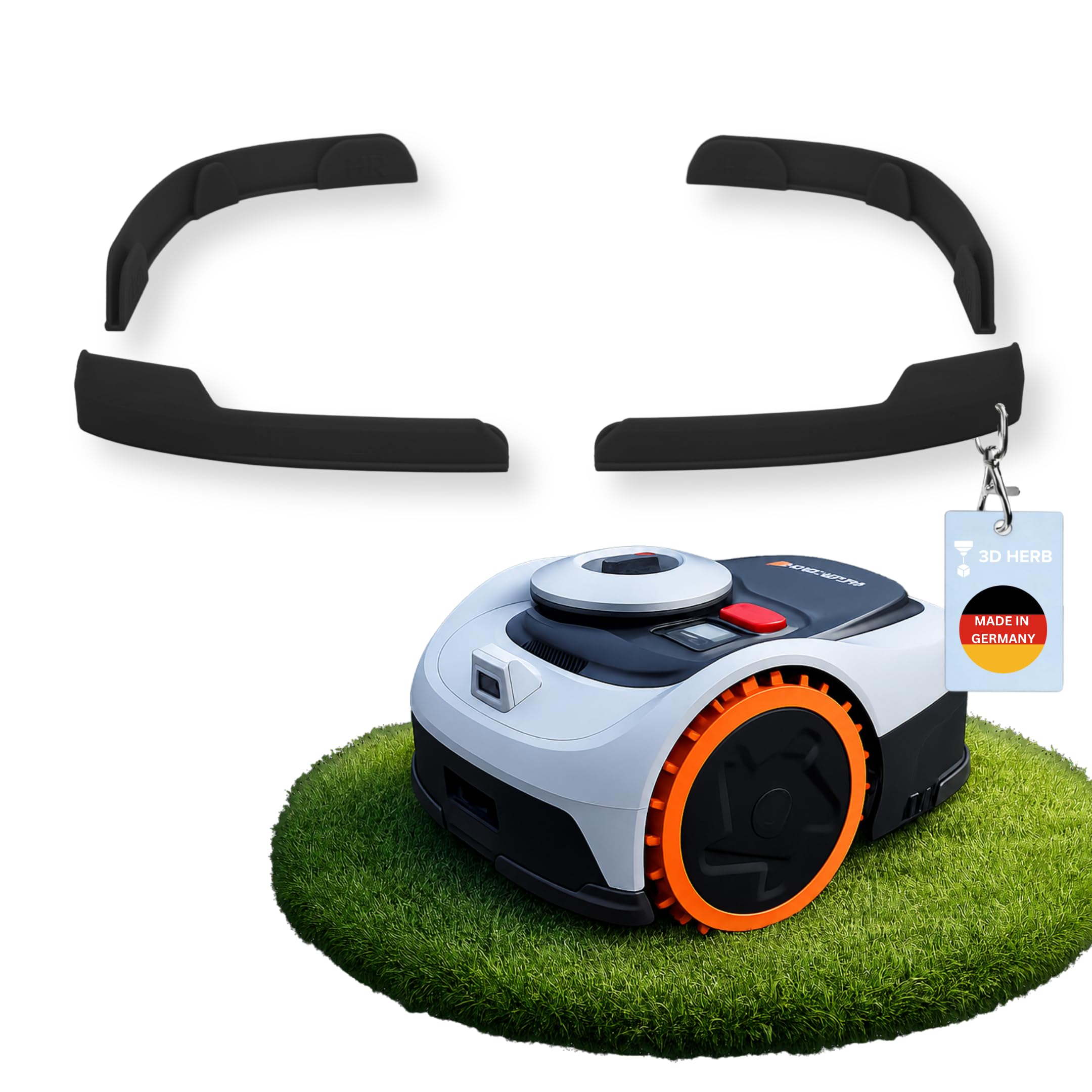 Protector de bordes compatible con Segway Navimow i105e e i108e Protección Bumper Tuning Robot cortacésped – simplemente insertado, no necesita pegamento (negro)