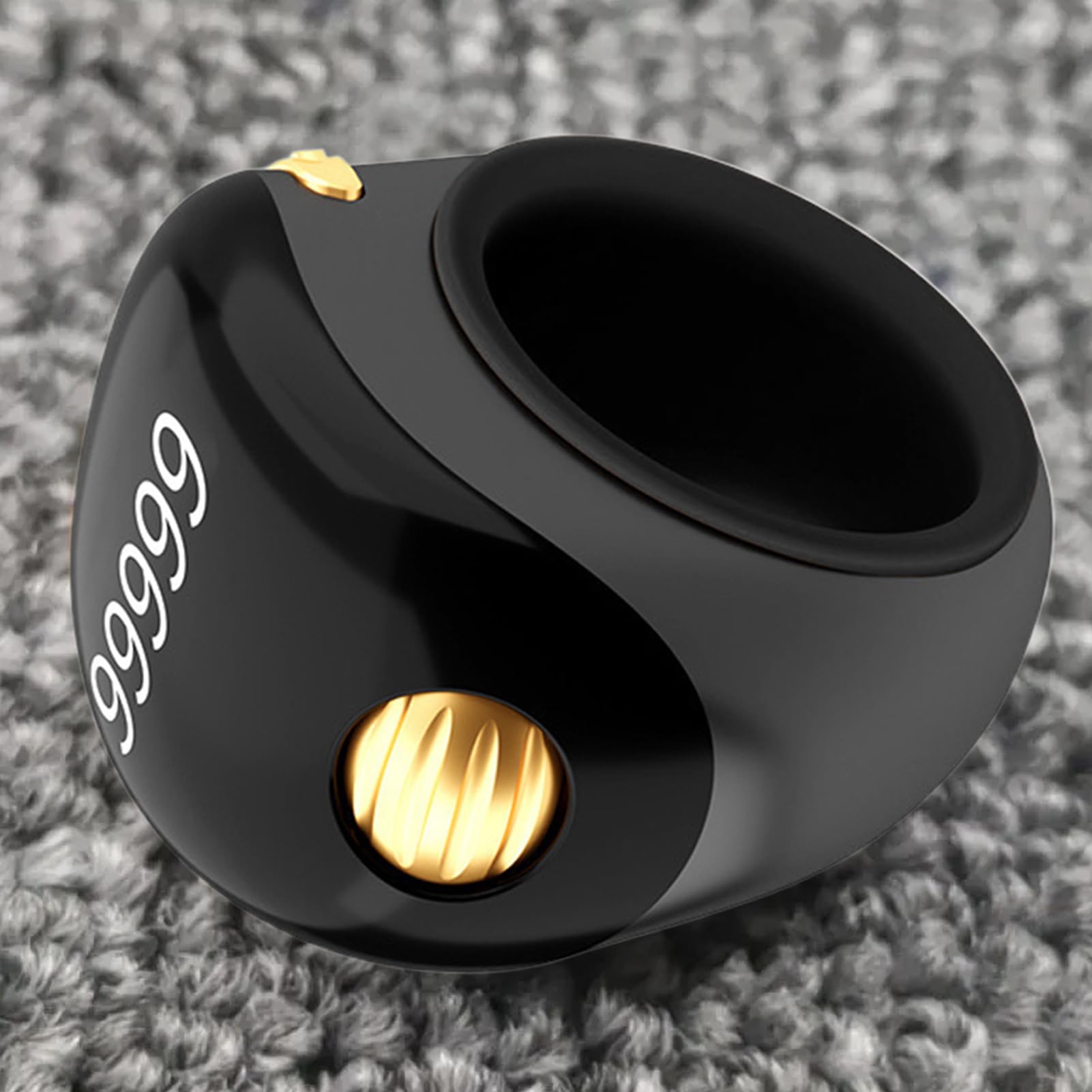 Fingerzähler, Finger Counter Clicker, 5 Ziffern Finger Counter Clicker Ring mit elektronischem Display, Tragbares Gebetszählwerkzeug, rotierende Digitale Tasbeeh für Meditation, Entspannung,