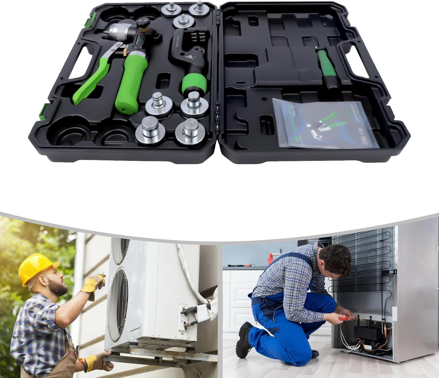 Hydraulic Copper Pipe Expander Tube Expander,Hydraulic Swaging Tool Kit with Tube Cutter for 3/8" to 1-1/8" Copper Aluminum Pipes