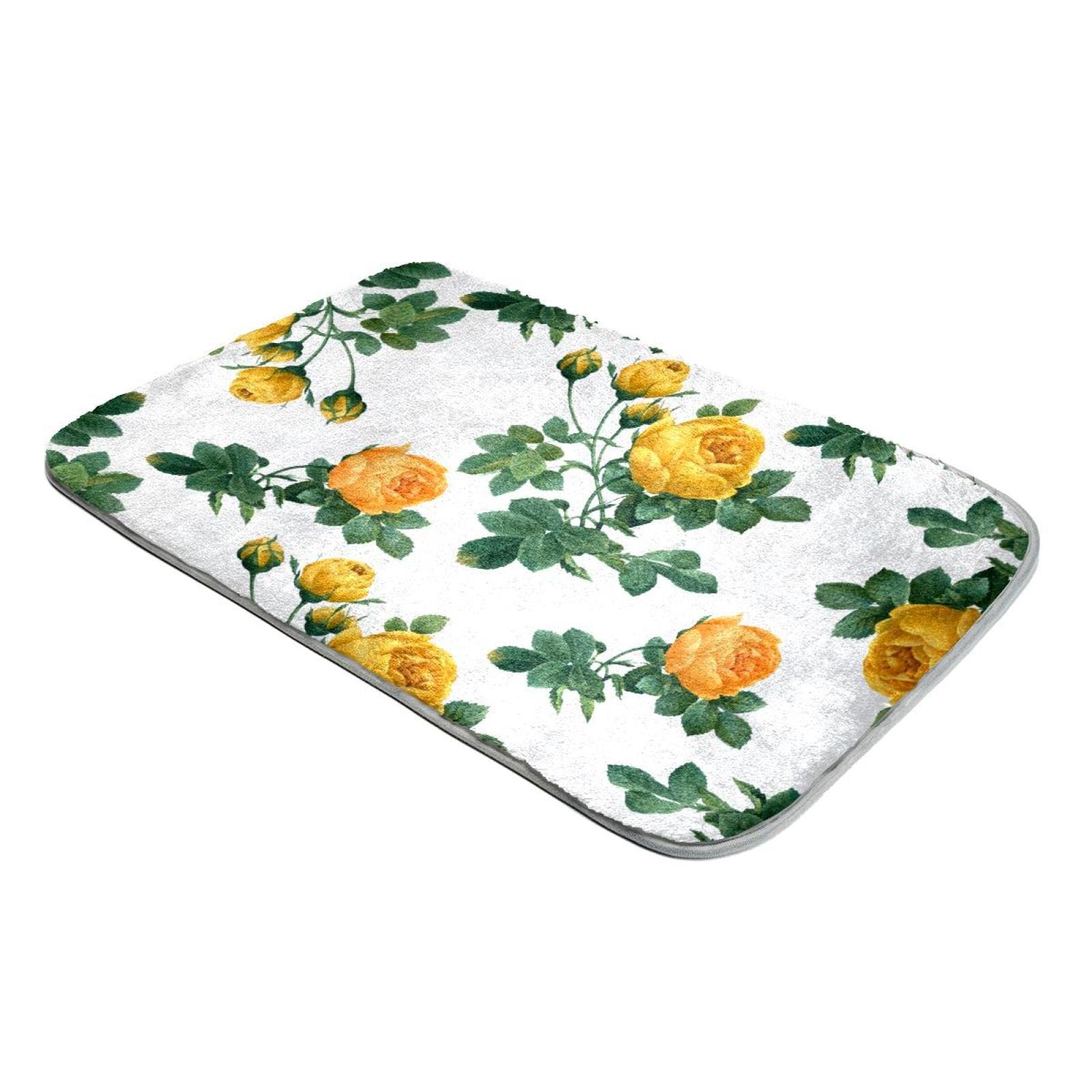 Tapis à poils longs fausse fourrure fleurs jaunes grand format pour sol de salon