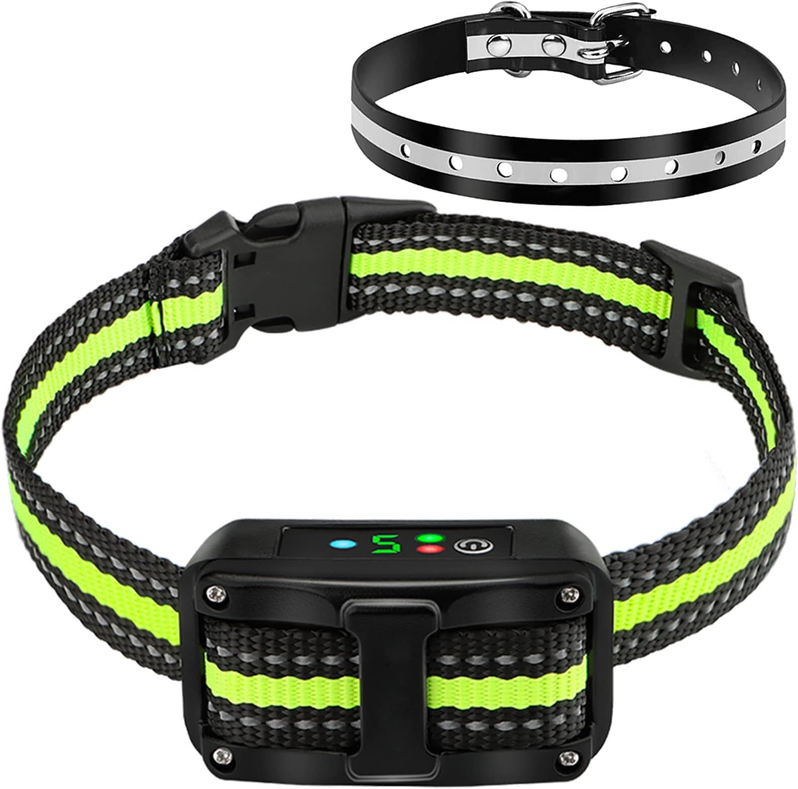 Dog Bark Collar-5 Adjustable Sensitivity and Intensity Levels-Dual Anti-Barking Modes-Rechargeable/Rainproof/Reflective -No Barking Control Dog Shock Collar for Small Medium Large Dog