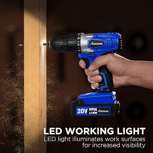 Miniatura 6 de AVID POWER Juego de taladro inalámbrico de litio de 20 V Max, kit de taladro eléctrico con batería y cargador, portabrocas sin llave de 3/8