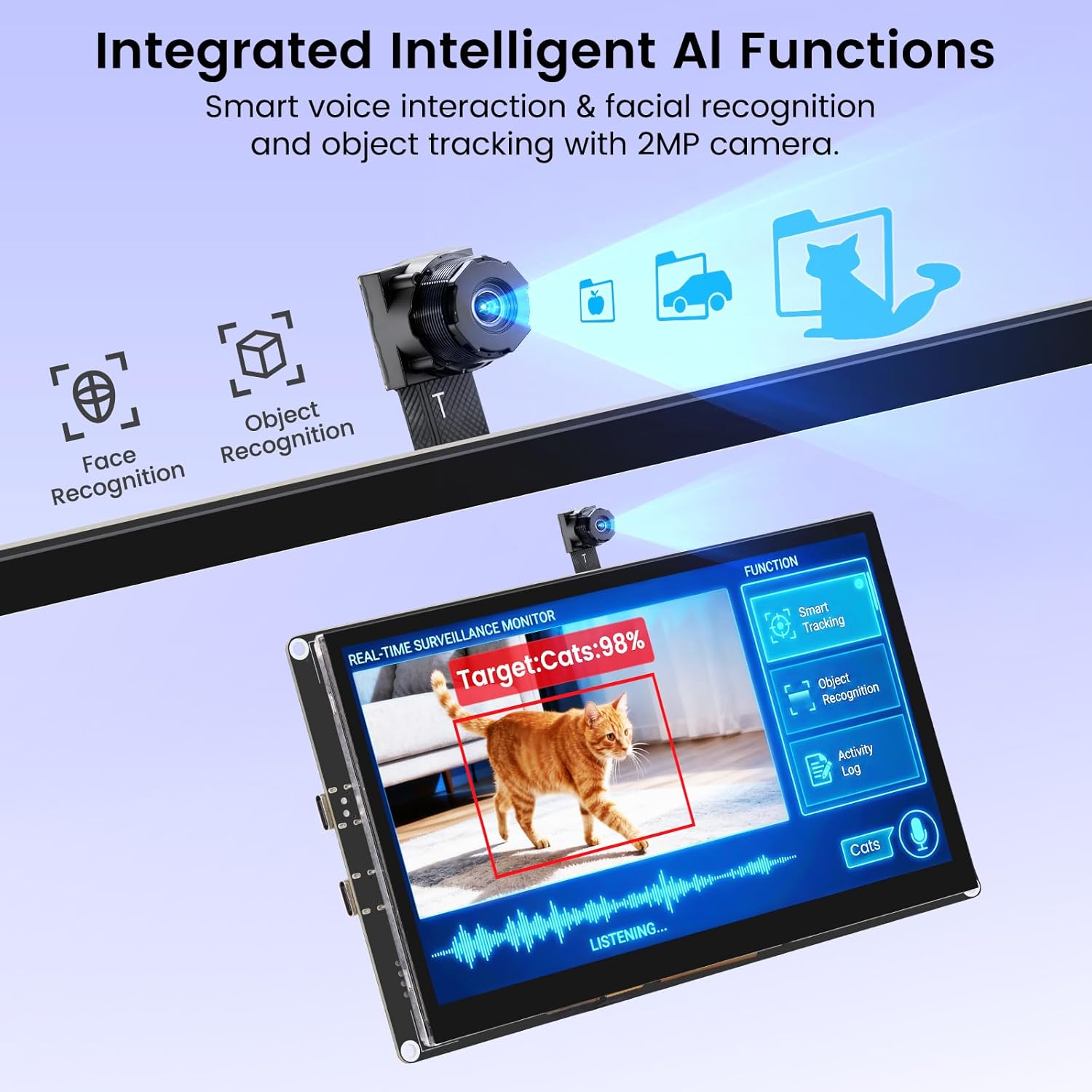 ELECROW ESP32 Display 1024x600, 7 Inch HMI ESP32 IPS Touch Screen with Camera, Support AI Speech Interaction, ESP32-P4 Dual-Core Processor, Up to 400MHz, Compatible with Arduino, ESP-IDF, LVGL