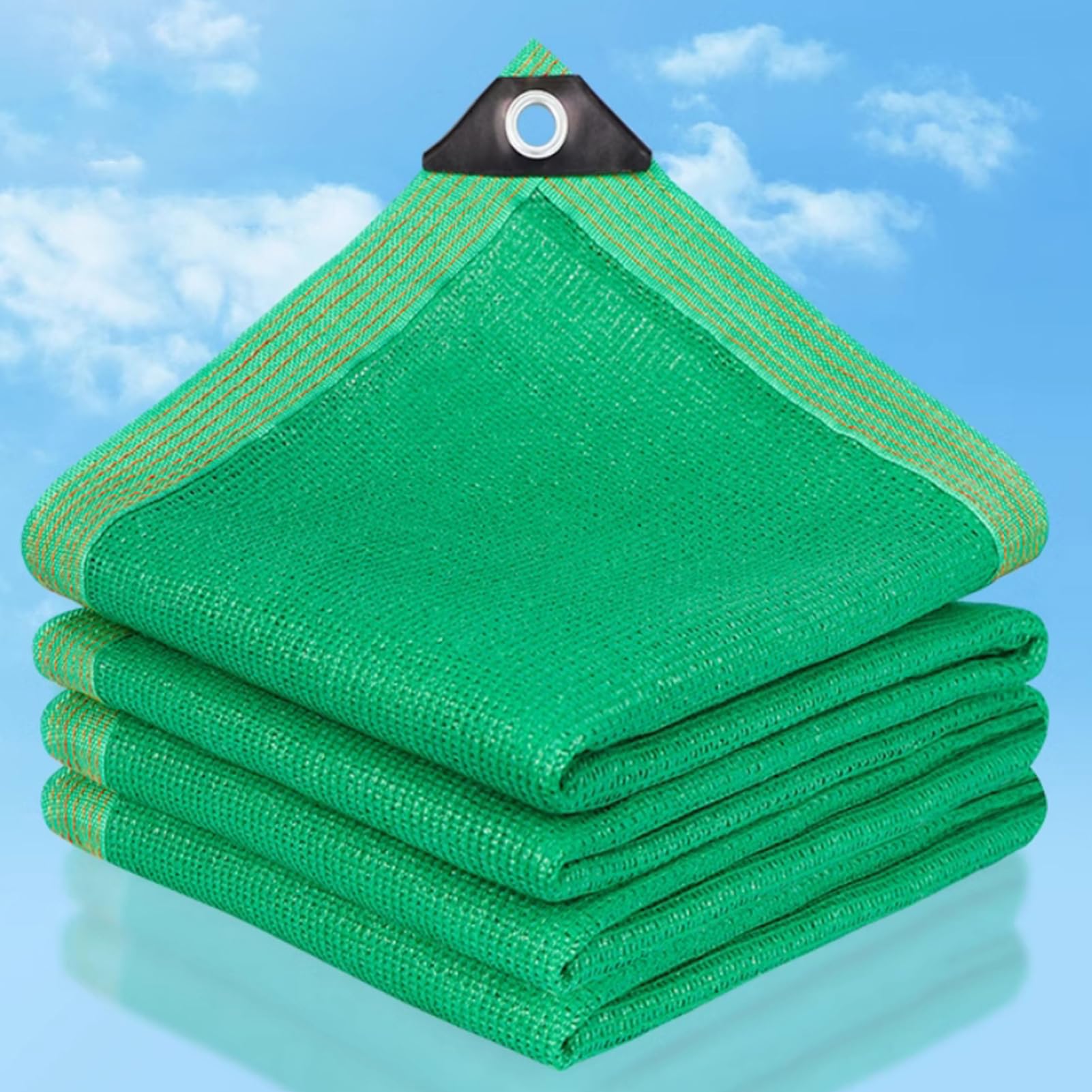 Malla Sombreo Jardín Verde Malla Sombreadora de Protección Solar Red De Sombra De Privacidad Transpirable Mallas de Sombreo con Ojales para Terraza Flores Balcón Piscina (6x8m/19.7x26.2ft)