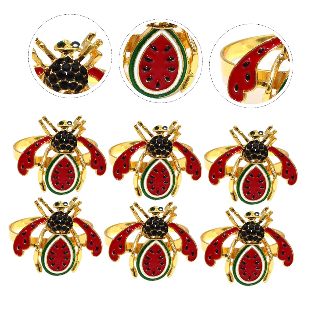 Alipis 12stücke Teiliges Dekorative Serviettenringe Wassermelonendesign Und Bienenmotiv Für Hochzeiten Partys Und Tischdekorationen