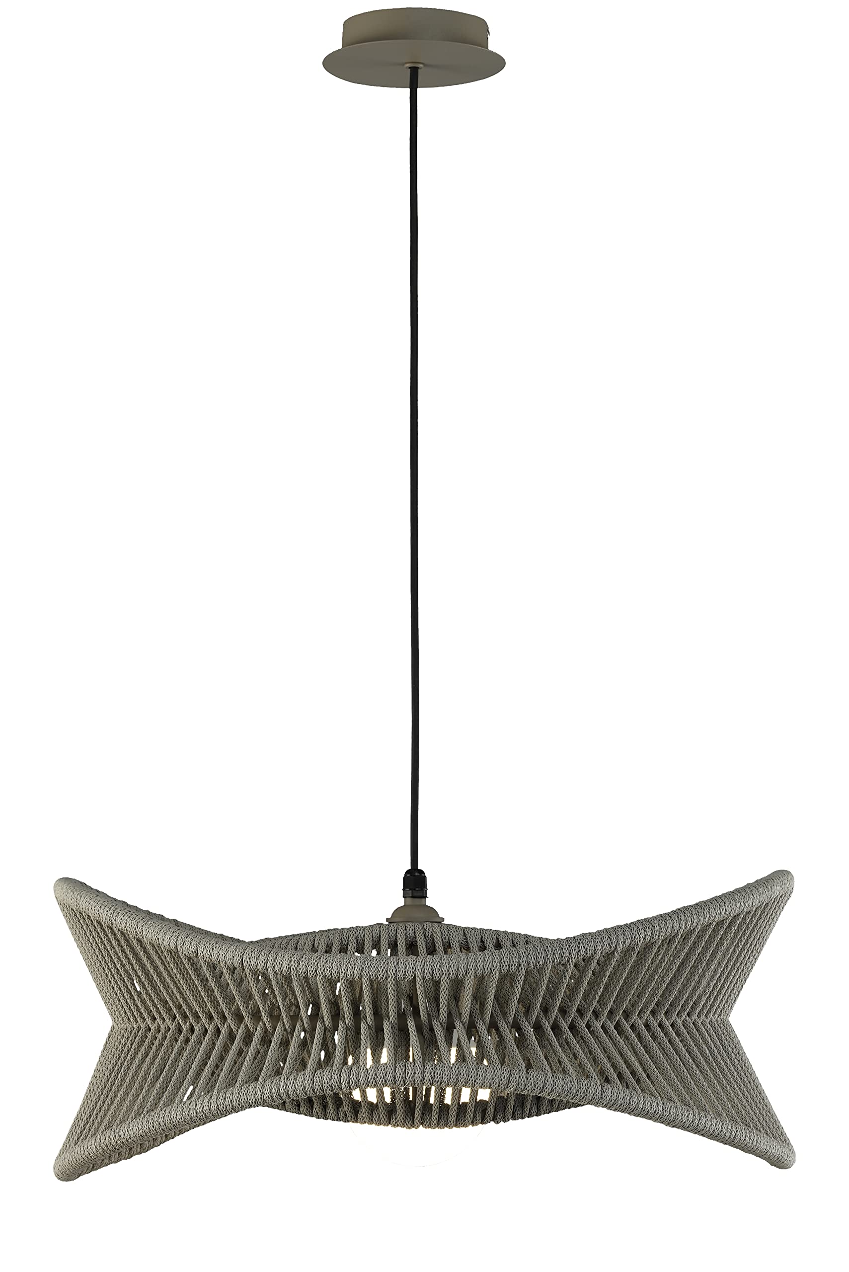 Mantra Iluminación. Modello POLINESIA. Lampada a sospensione da esterno diametro 60 cm con altezza regolabile realizzata in alluminio finitura beige scuro