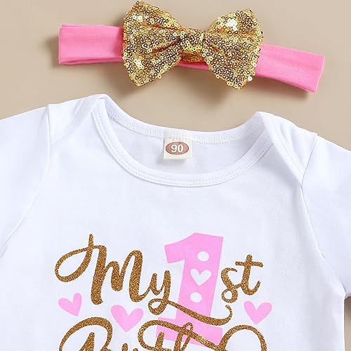 Miniatura 4 de GRNSHTS Conjunto de ropa para sesión de pastel de cumpleaños de niña bebé, enterizo para mi primer cumpleaños, falda de tul con diadema para niñas