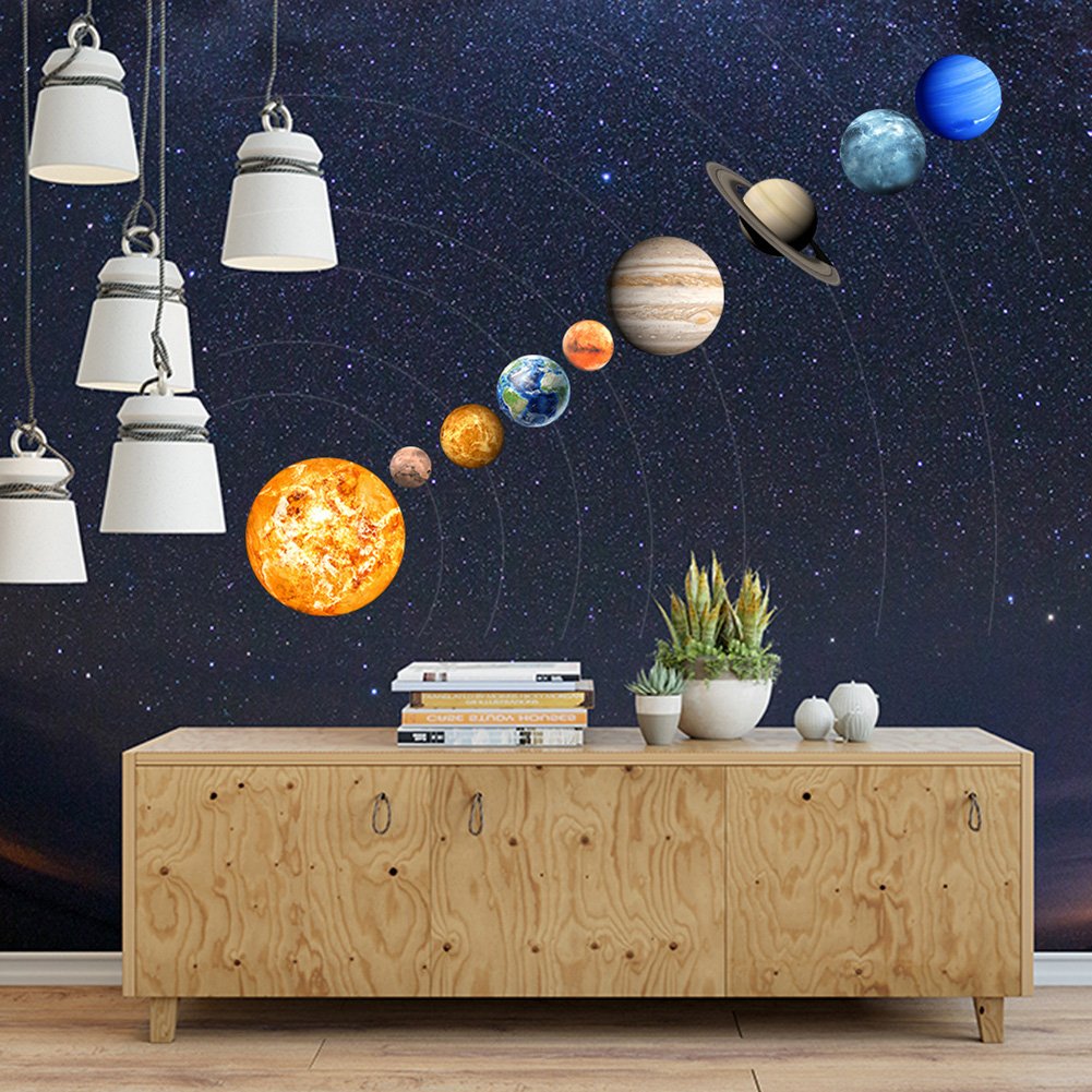 Amazon｜ウォールステッカー おしゃれ 人気 惑星 大きい 光る 壁紙 9