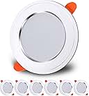 Recessed Ceiling Light, HOOBAY LED Spotlight, 7W Cold White 6000K AC180-265 IP44 Round Ceiling Light 630lm for Living Room, Bathroom, Kitchen, Set of 6