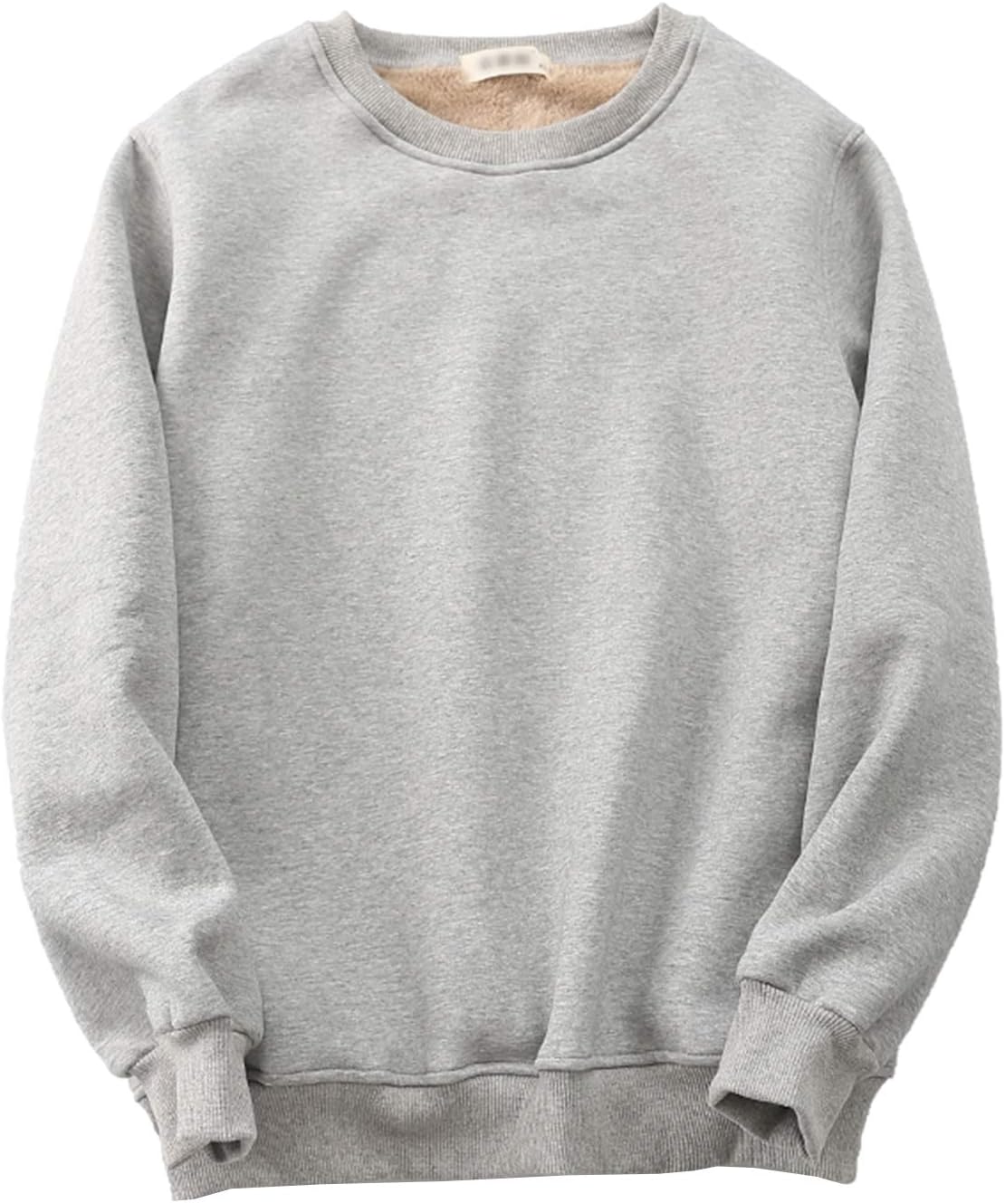 Flygo Men's Warm Crewneck Fleece Sweatshirt Sherpa Lined Pullover Tops