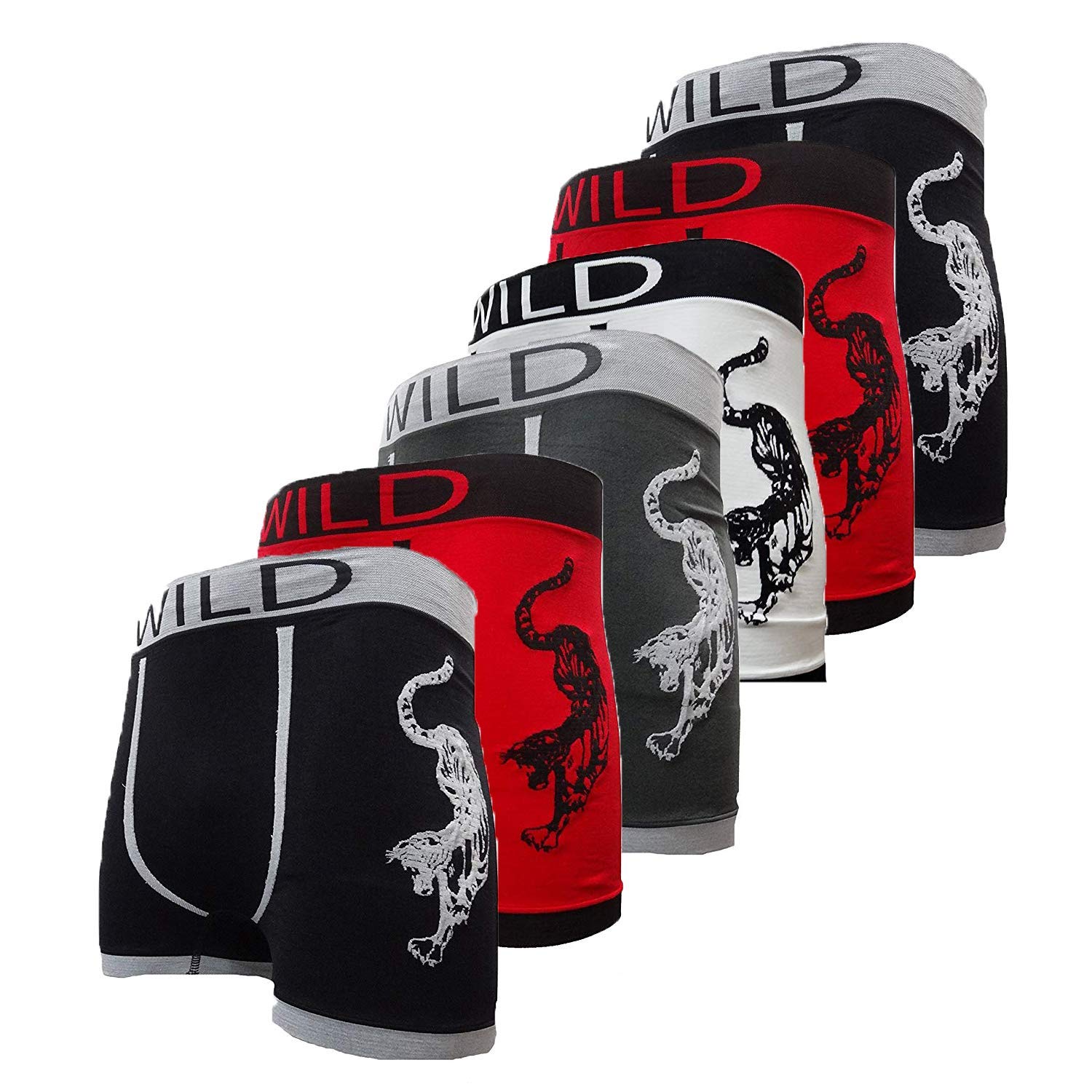 Buckingham Boutique Mens Seamless Designer Boxer Shorts Briefs Trunks - Gangster,I'm a Boss, Hustler in S, M, L, XL, XXL (6 Pack)