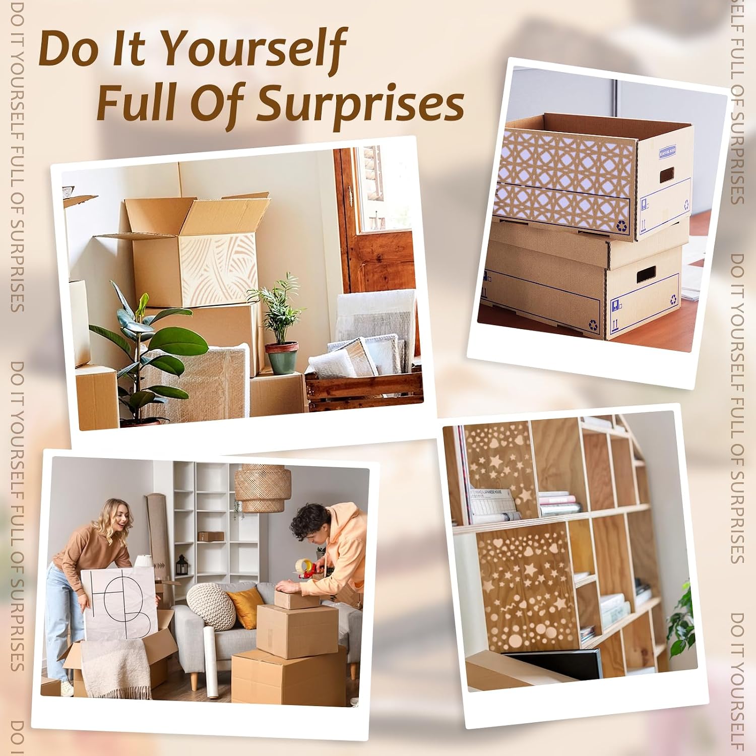 14 Pcs Cake Stencils, Reusable Wedding Buttercream Cake Writing Decorating Stencil, Applies to Spray Fondant Cookies, Baking Painting, Dessert Decoration, DIY Party Decor