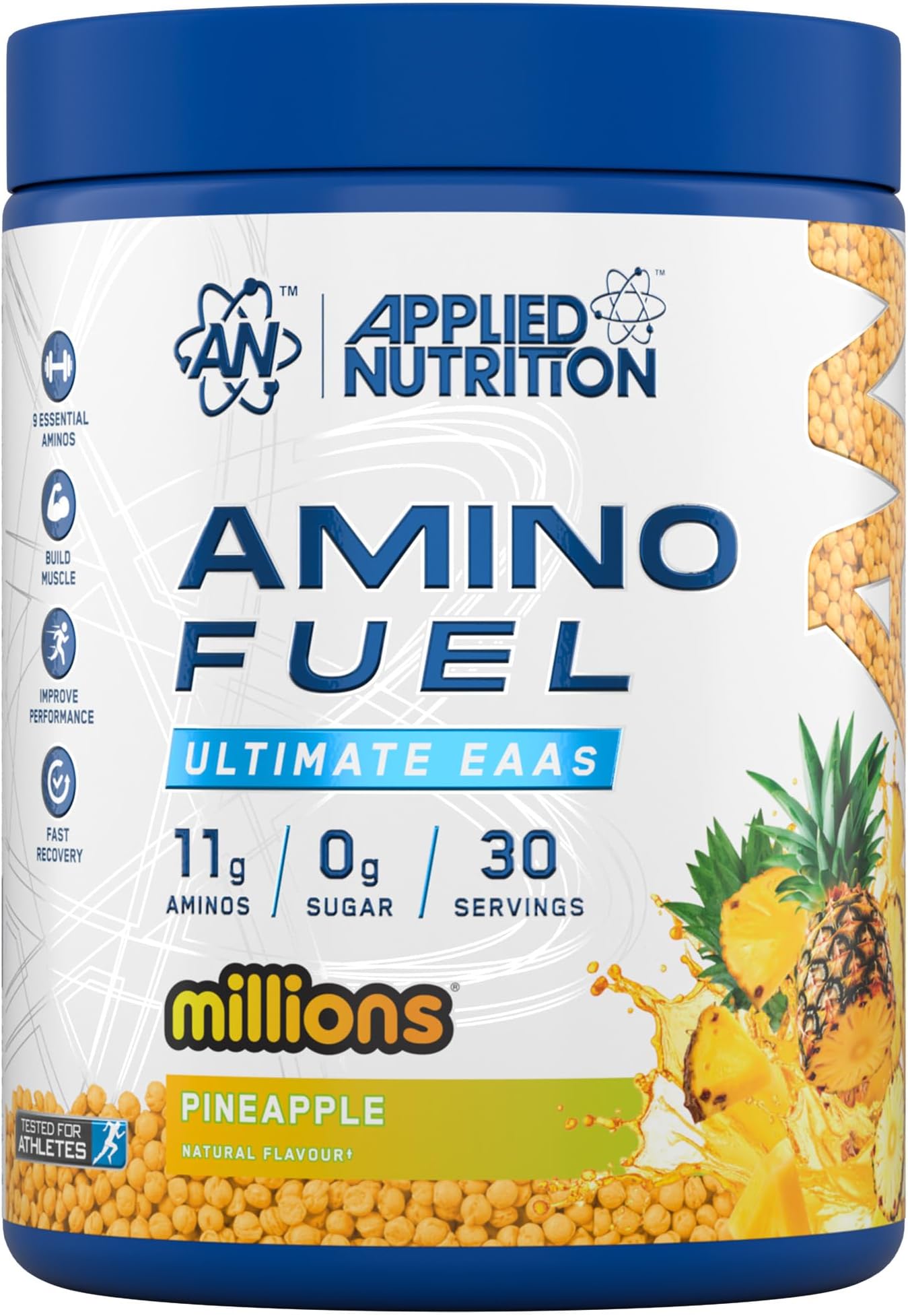Amino Fuel - Amino Acids Supplement, EAA Essential Amino Acids Powder, Muscle Fuel & Recovery (390g - 30 Servings) (Pineapple)