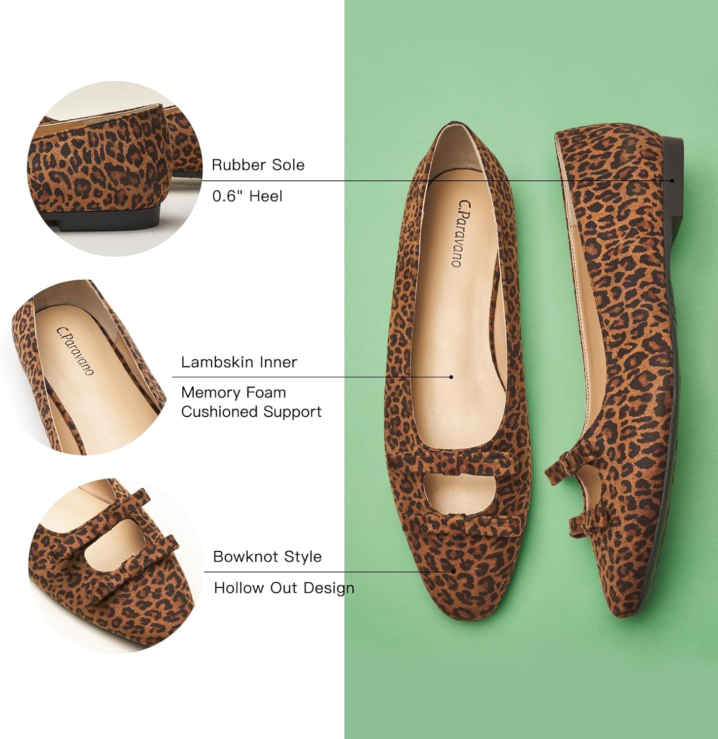 C.Paravano Ballet Flats | Slip-on Shoes Women | Bowknot Round Toe Shoes | Womens Flats - Image 4