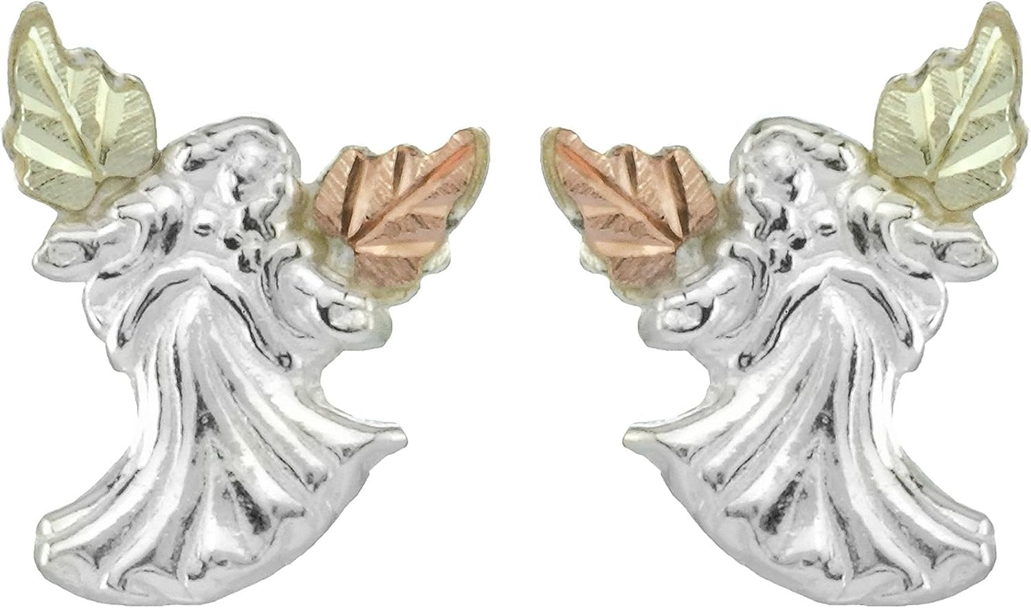 Black Hills Gold Angel Earrings in Sterling Silver