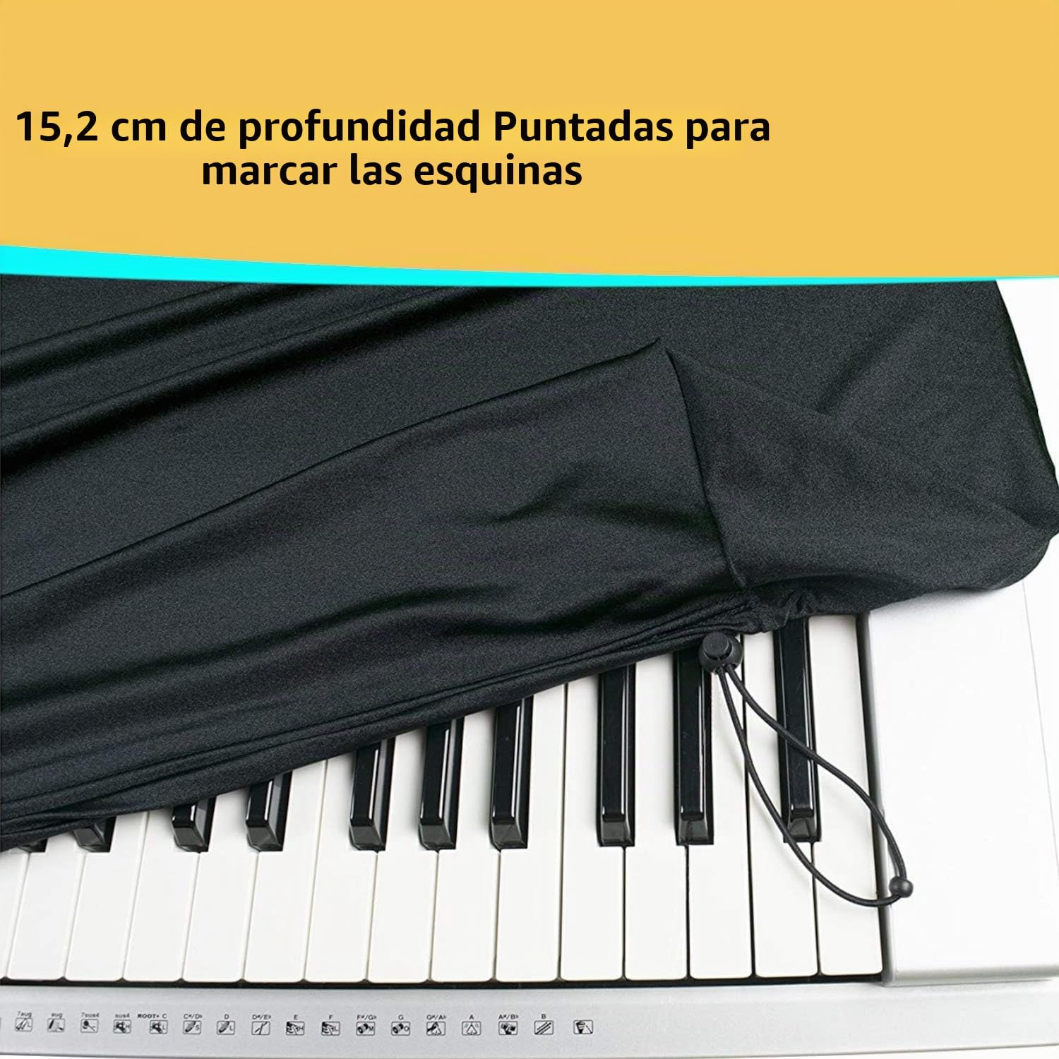 Funda Protectora Para Teclado Extensible Para Teclado De 61-76 Teclas: Mejor Para Todos Los Pianos Y Consolas Digitales – Cable Elástico Ajustable; Lavable A Máquina