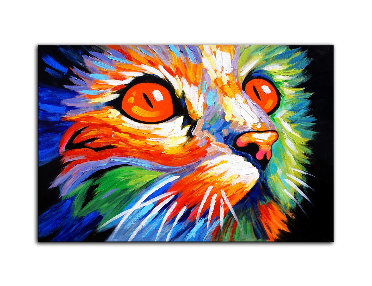 キャンバス油絵　 シー いつもごきげんな猫 キャンバス油絵 シー様専用 いつもごきげんな猫