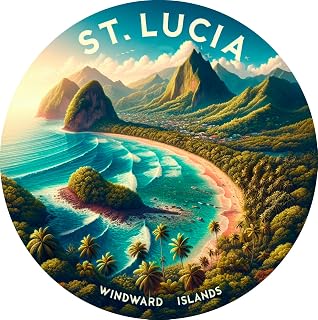 St Lucia Windward Islands Souvenir Die Cut Decorative Flat Magnet 2-Inch