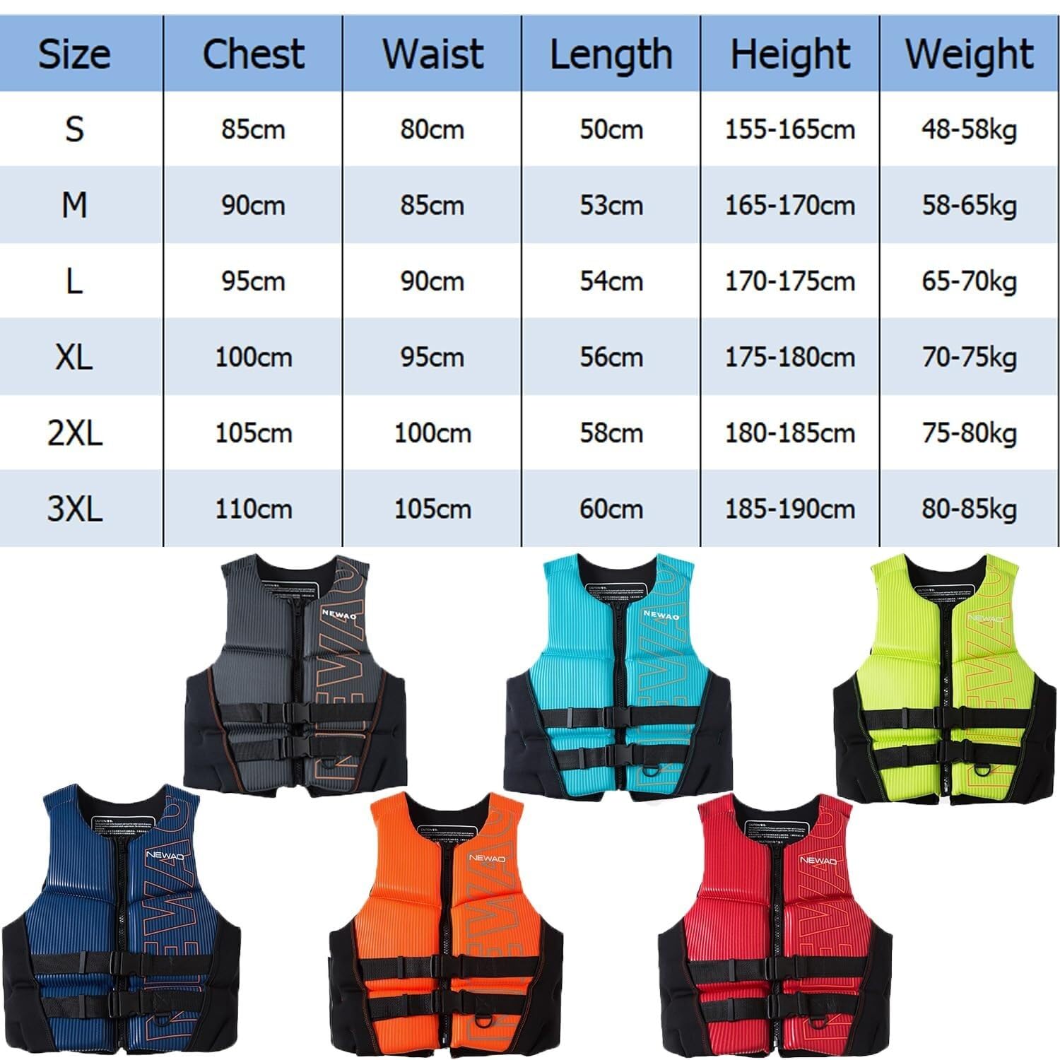 Unisex Hohe Auftriebskraft Tragbar Schwimnweste Verstellbare Gurte Neopren Komfort für Kajak Schnorcheln Stand Up Paddling Wassersport Sicherheit