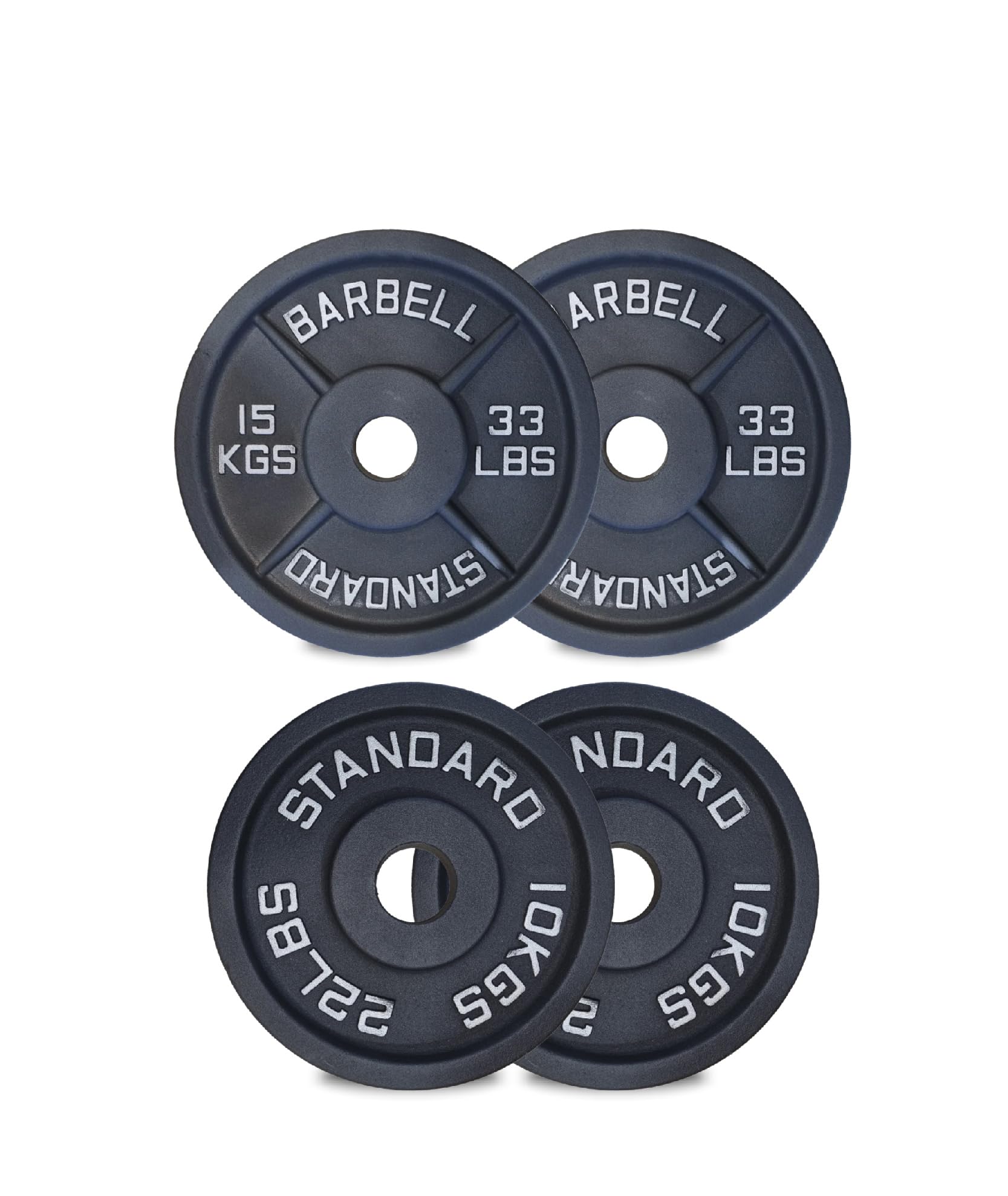 Cast Iron Weight Plates Set 2" Olympic Barbell Home Gym Equipment 1.25kg-25kg Pairs Sets with 5ft-7ft Barbell Strength Training