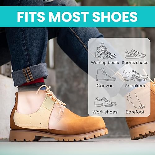 Miniatura 8 de Protectores de talón, taloneras para aliviar la fascitis plantar (gruesos, transpirables), cojín de talón ajustable para aliviar el dolor de talón,