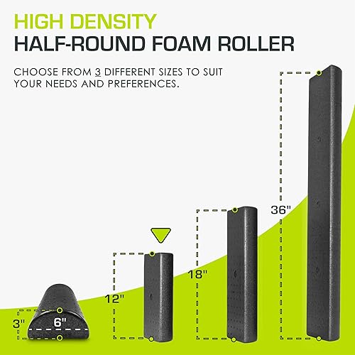 Miniatura 2 de ProsourceFit High Density Foam Rollers - inches long. Firm Full Body Athletic Massager for Back Stretching, Yoga, Pilates, Post Workout Trigger