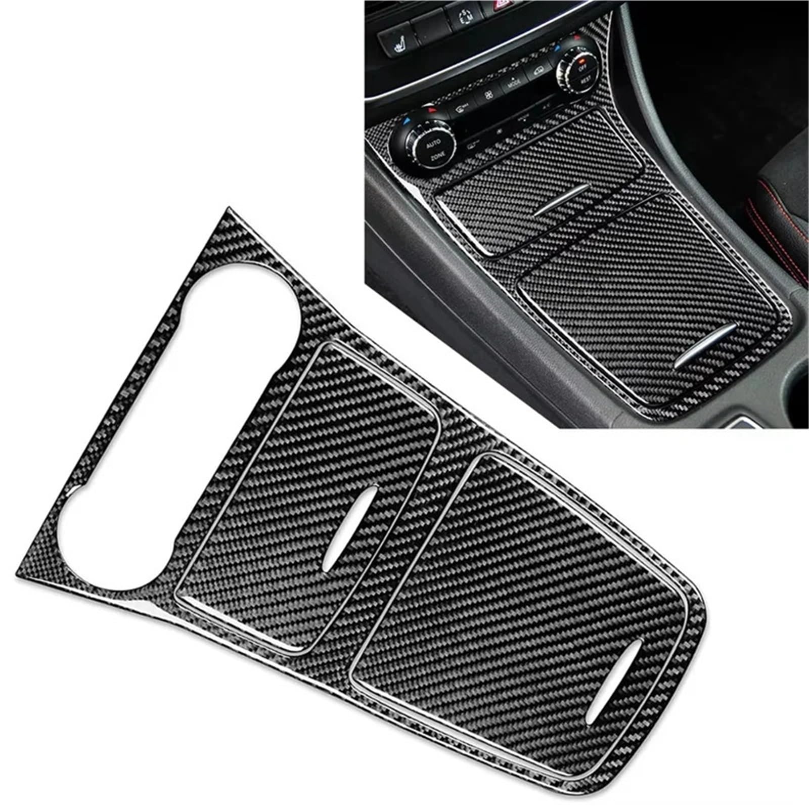 Folia na panel‌ Okleina skrzynia biegów‌ Naklejka dekoracyjna na środkową konsolę samochodową z włókna węglowego do centralnego schowka pasuje do Mercedesa-Benz GLA X156 CLA C177