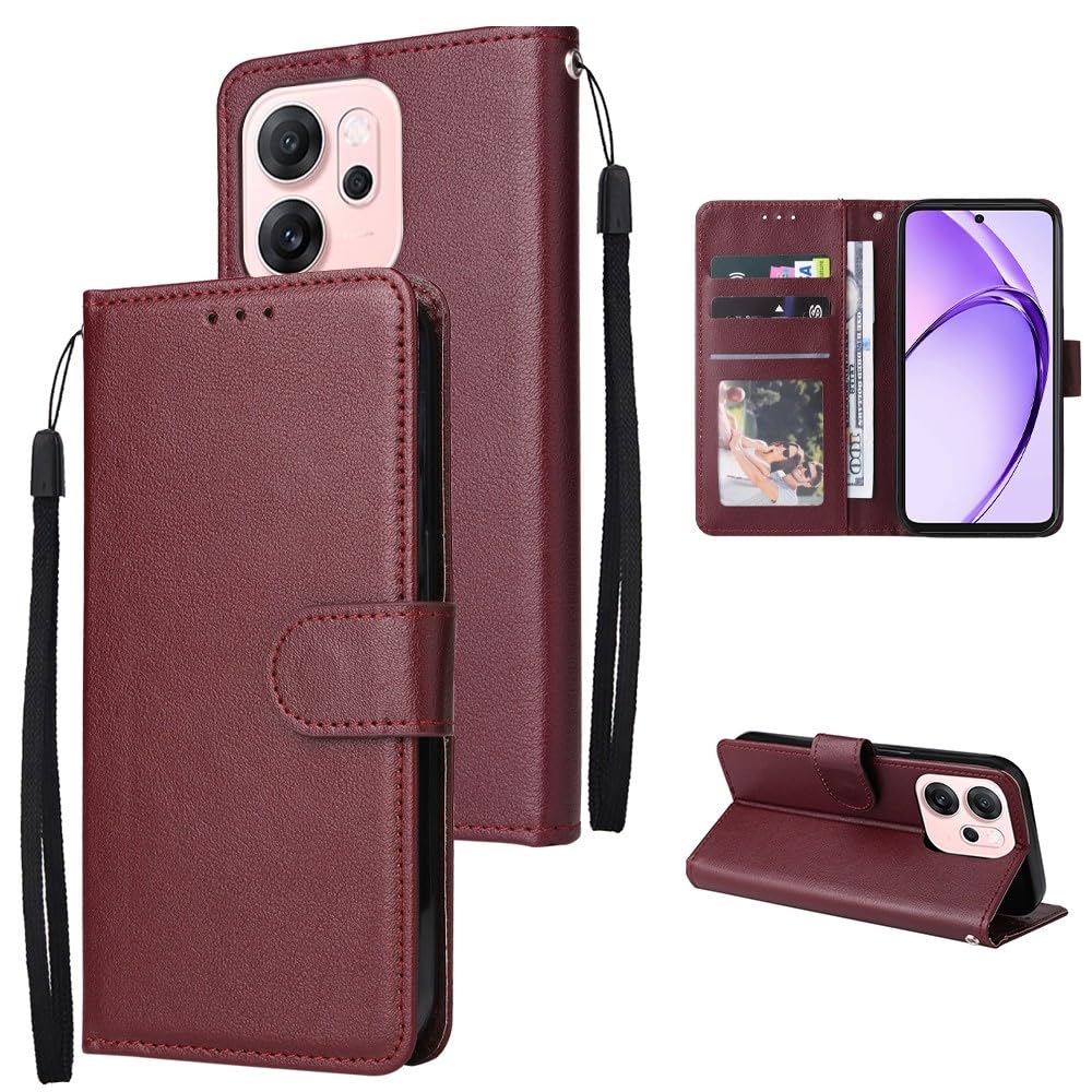 Generic Étui compatible avec Samsung Galaxy S10E (couleur : rouge foncé) Étui portefeuille en cuir souple uni à rabat magnétique