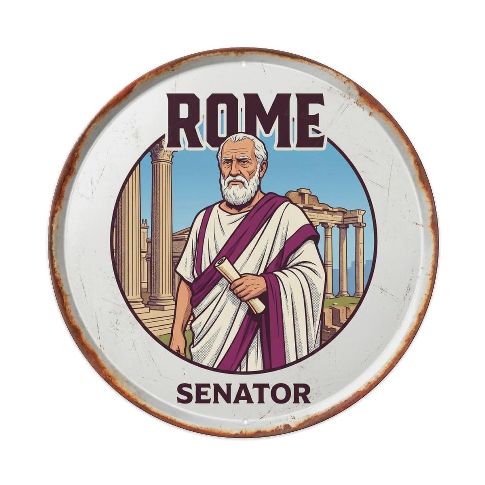 Senator Rome Italy Heritage City Travel Retro Metal Tin Sign