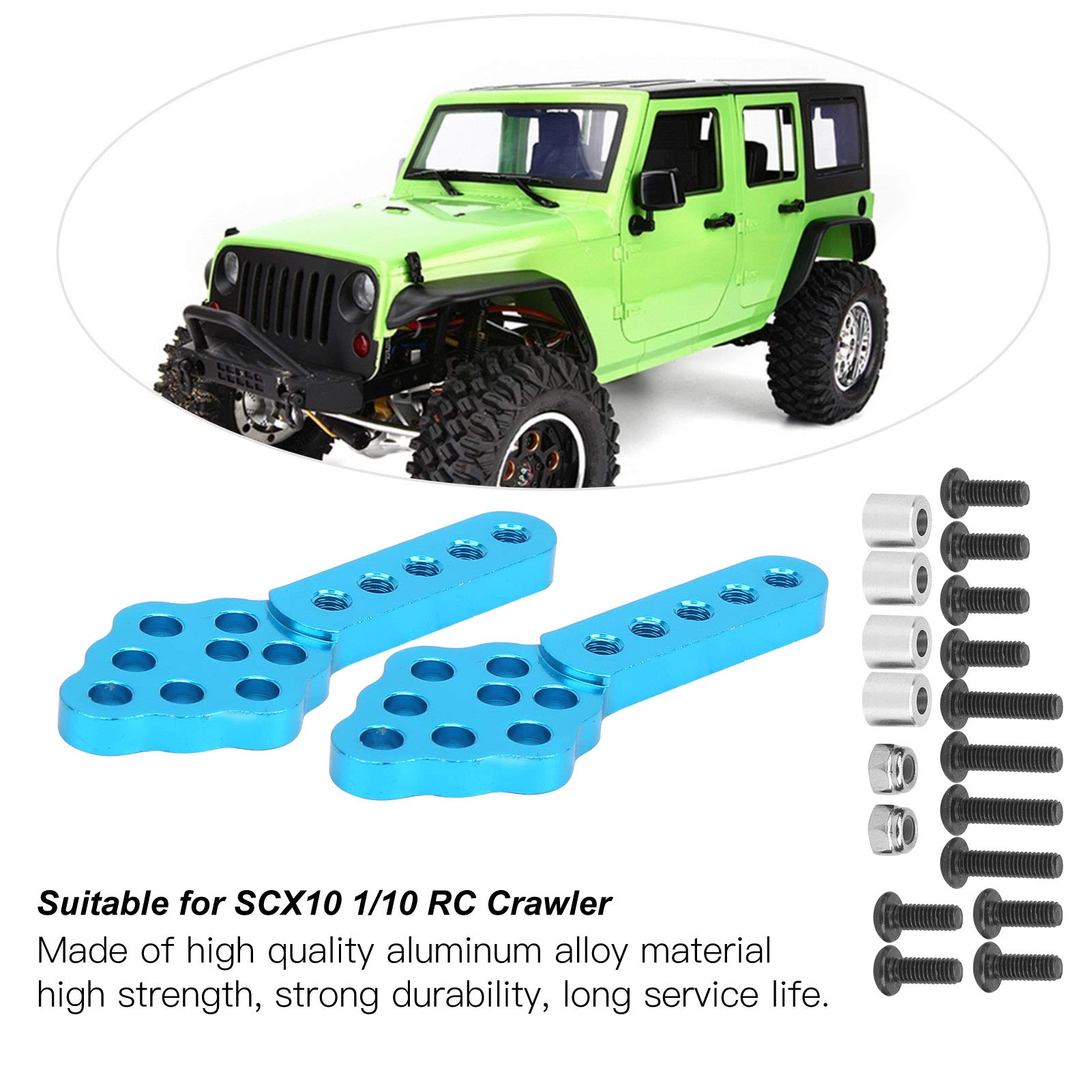 4Pcs RC Car Shock Absorber Mount Adjustable Aluminium Alloy Height Angle Stand Compatible with SCX10 1/10 RC Crawler(Blue) Model Car Accessories