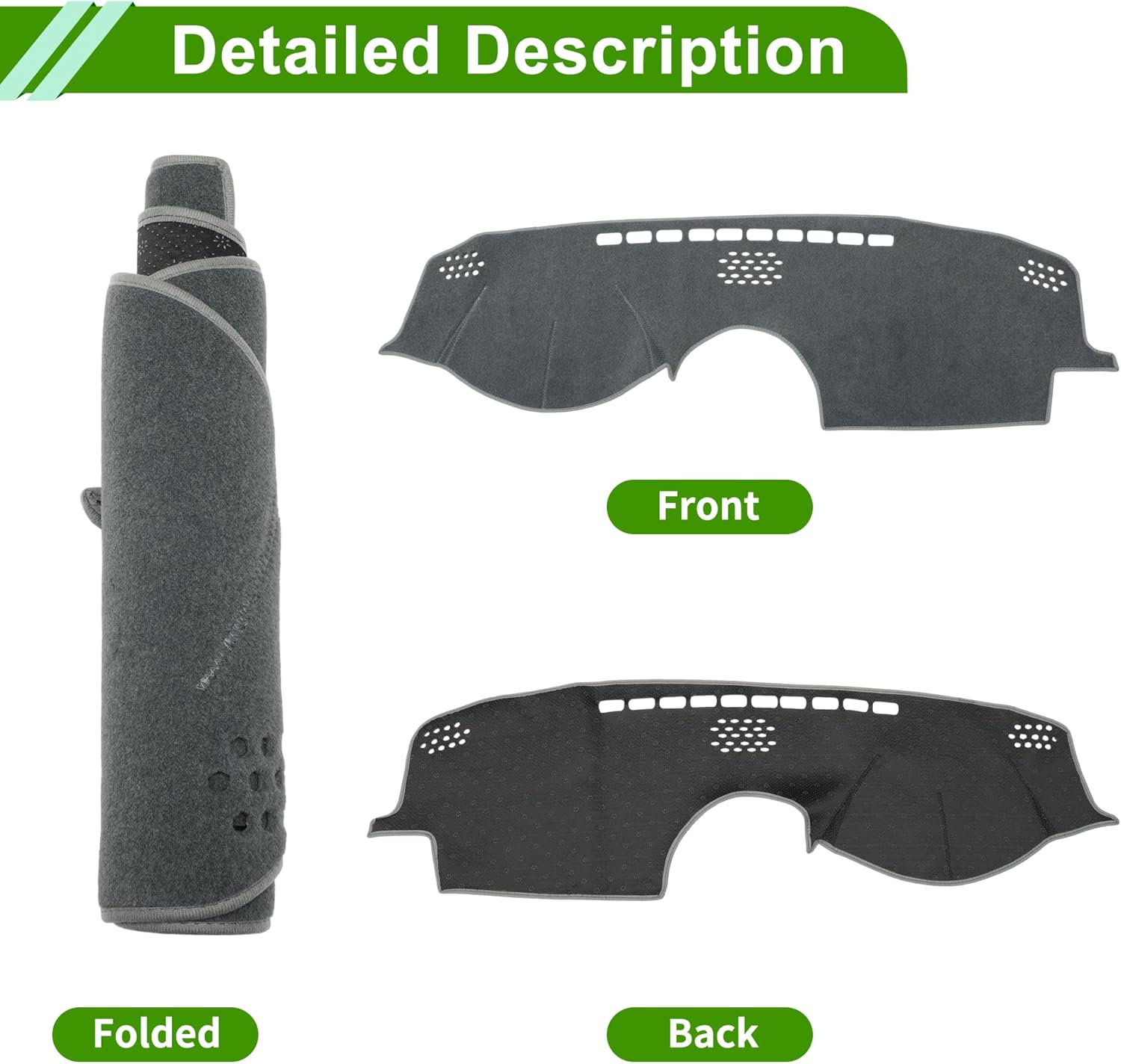 Dashboard Cover for Lexus ES350 2007-2012 Dash Cover Mat Carpet Center Console Dash Cover Mat Car Interior Anti-Slip Polyester Gray 1 Pc