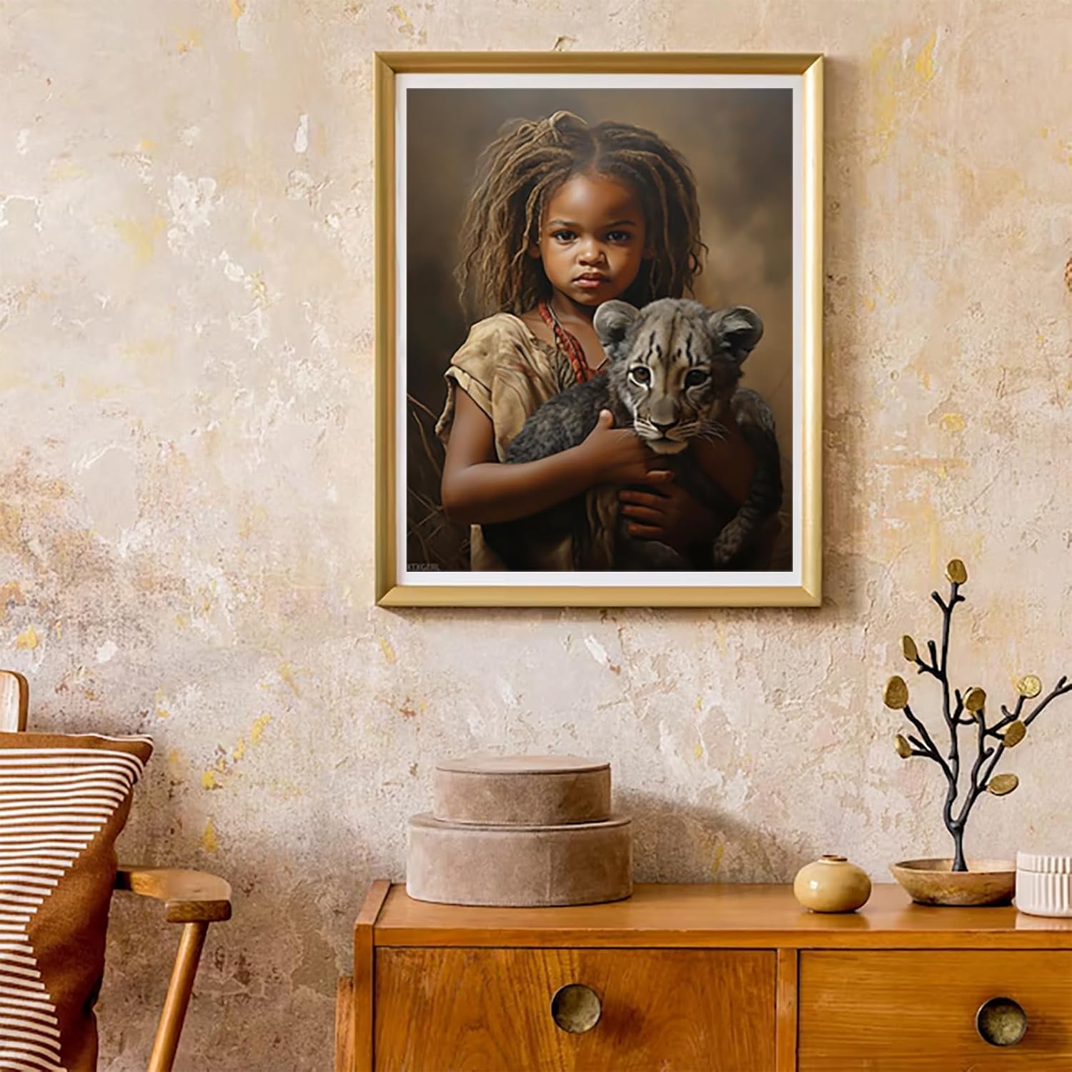 XTXGERL Paint by Numbers African American for Adults, Acrylic Oil Painting by Numbers Kits for Beginner with Brushes Art Crafts Canvas for Home Decor 16x20 inch / 40x50 cm