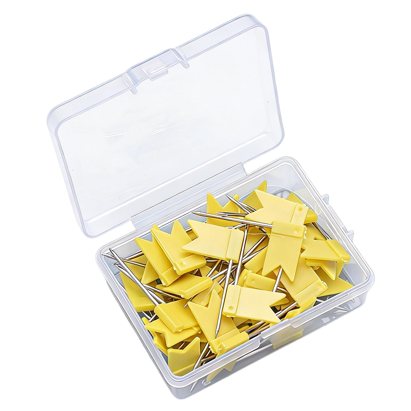 Of 100 Colorful Flag Shaped Push Pins Set Assorted Color Thumbtacks for Wall Maps Cork Boards and Offices Displays File Organizing Pins